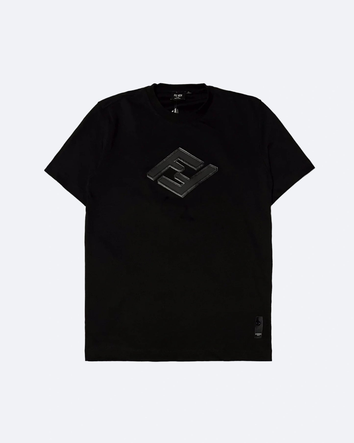 Fendi - Black Monogram Leather T-Shirt - Black