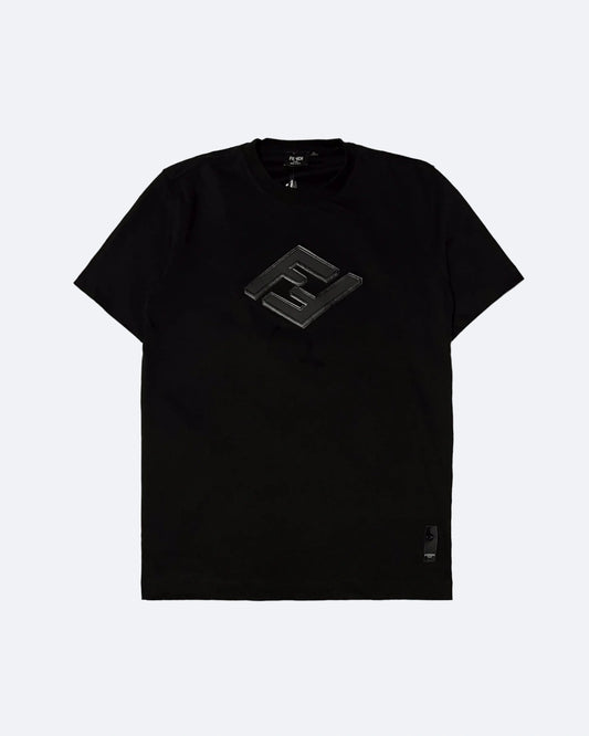 Fendi - Black Monogram Leather T-Shirt - Black
