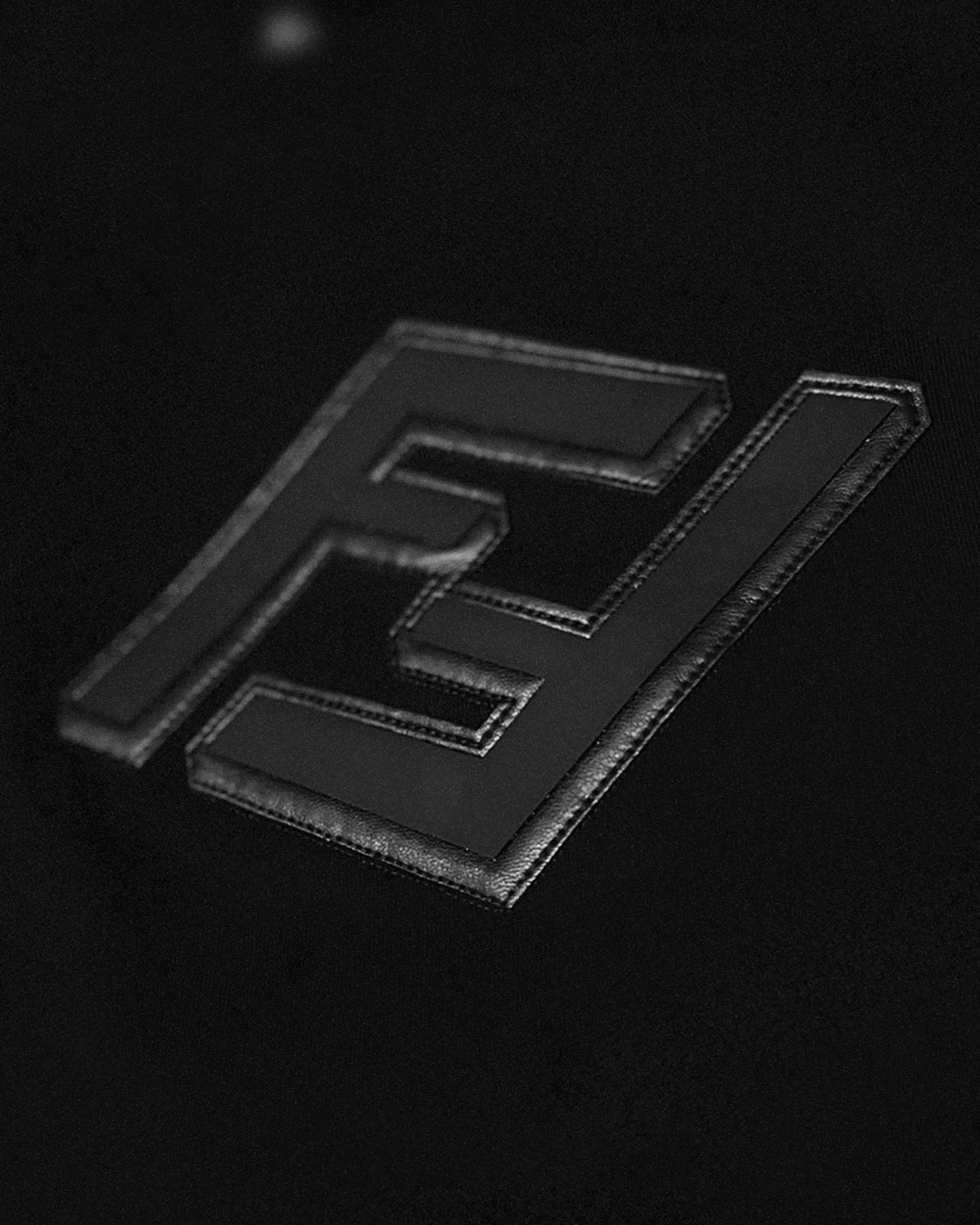 Fendi - Black Monogram Leather T-Shirt - Black