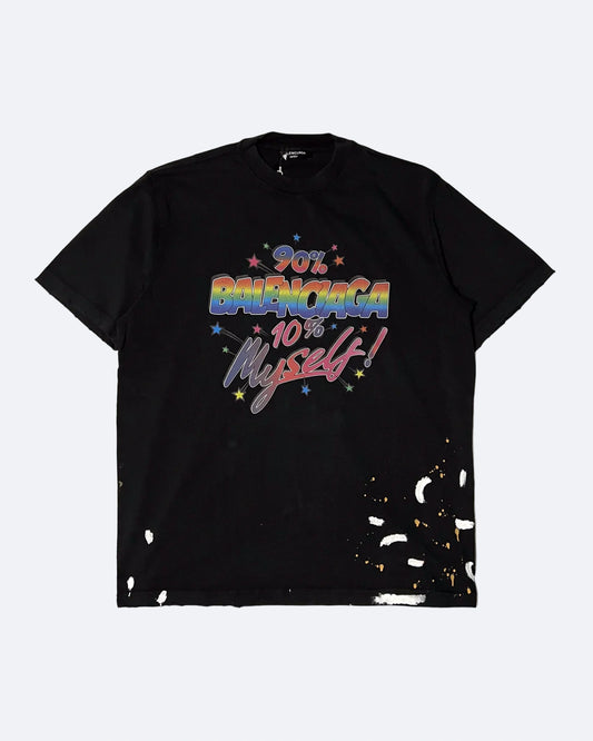 Balenciaga - 90/10 Logo Print T-Shirt - Black