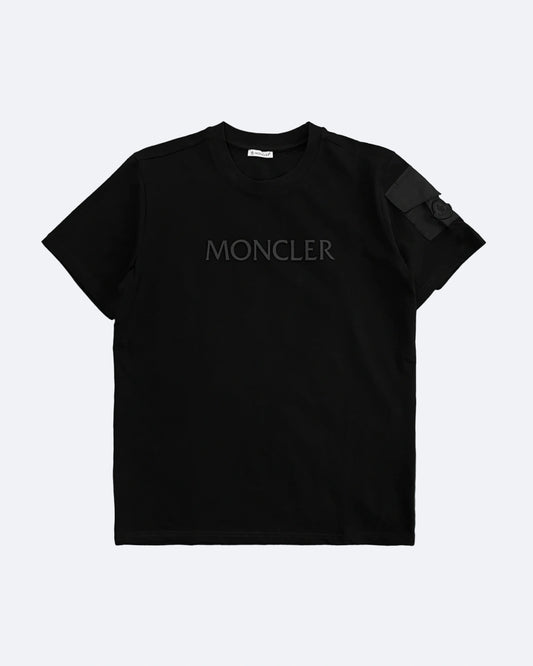 Moncler - Logo Print Sleeve Pocket T-Shirt - Black