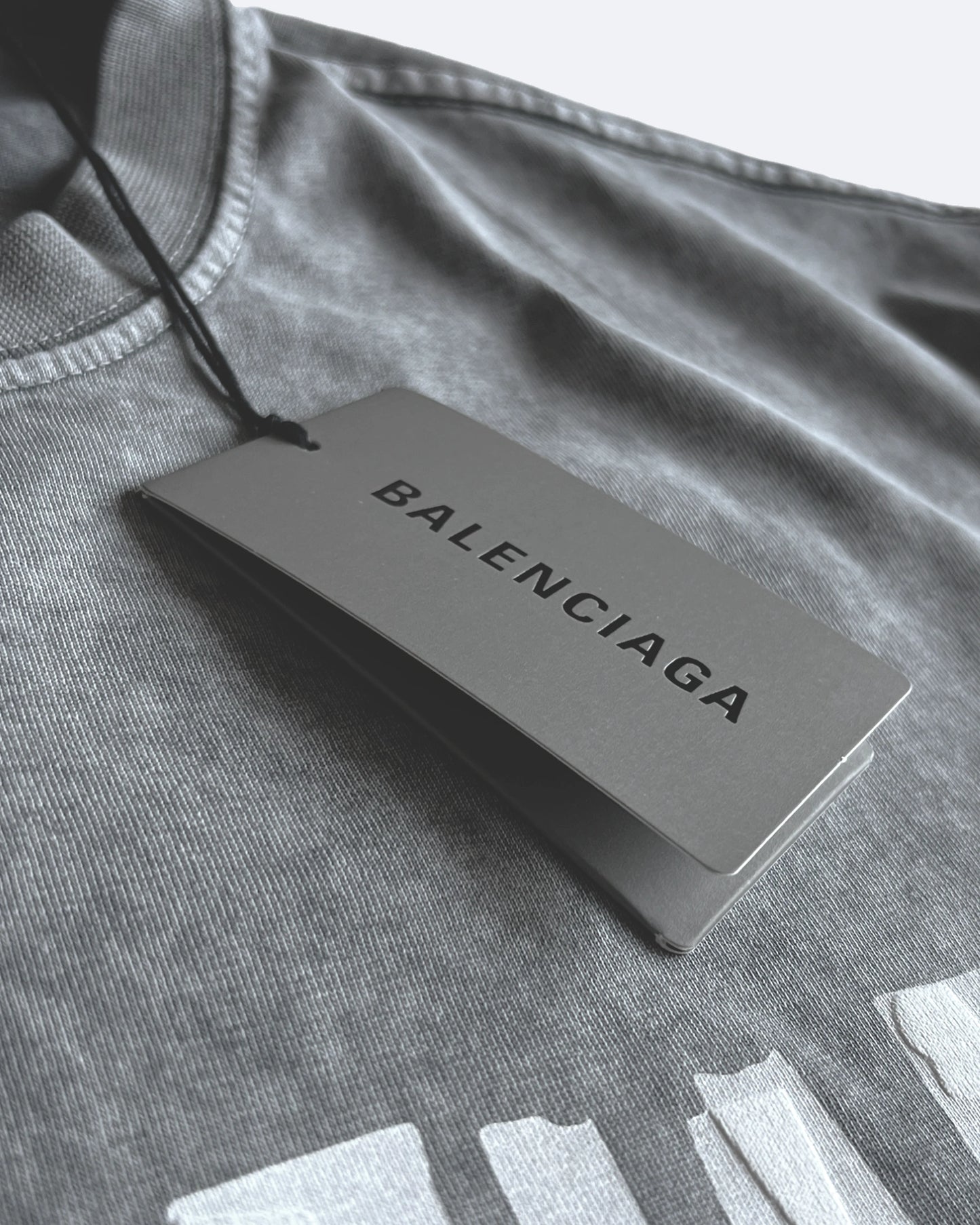 Balenciaga - White Tape T-Shirt - Gray