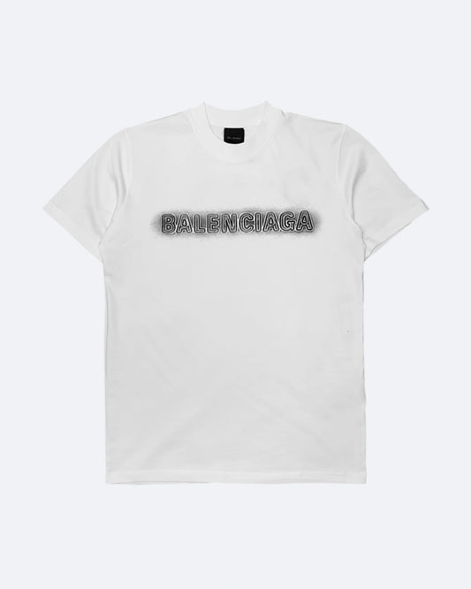 Balenciaga - Sprayed Logo Embroidery T-Shirt - White