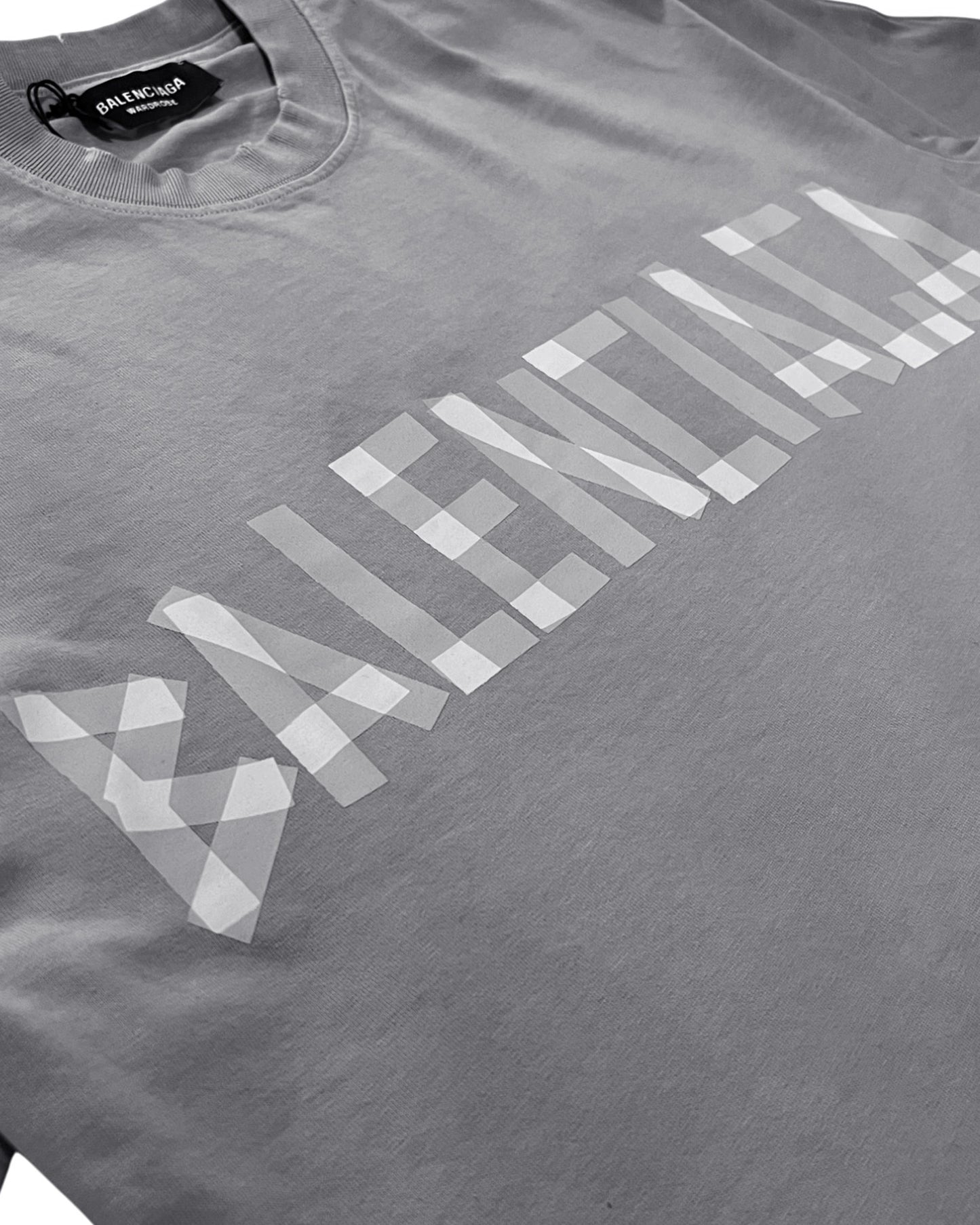 Balenciaga - Transparent Tape T-Shirt - Gray