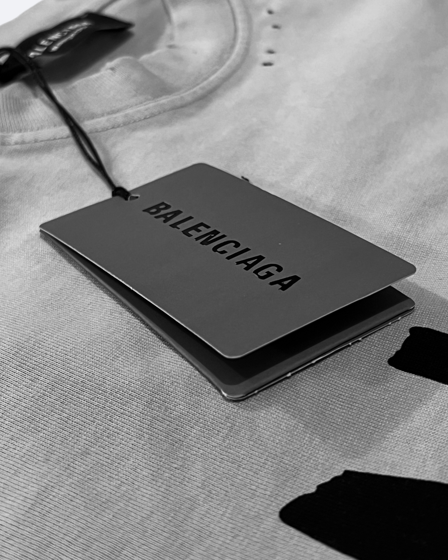 Balenciaga - Black Tape Distressed T-Shirt - Cream