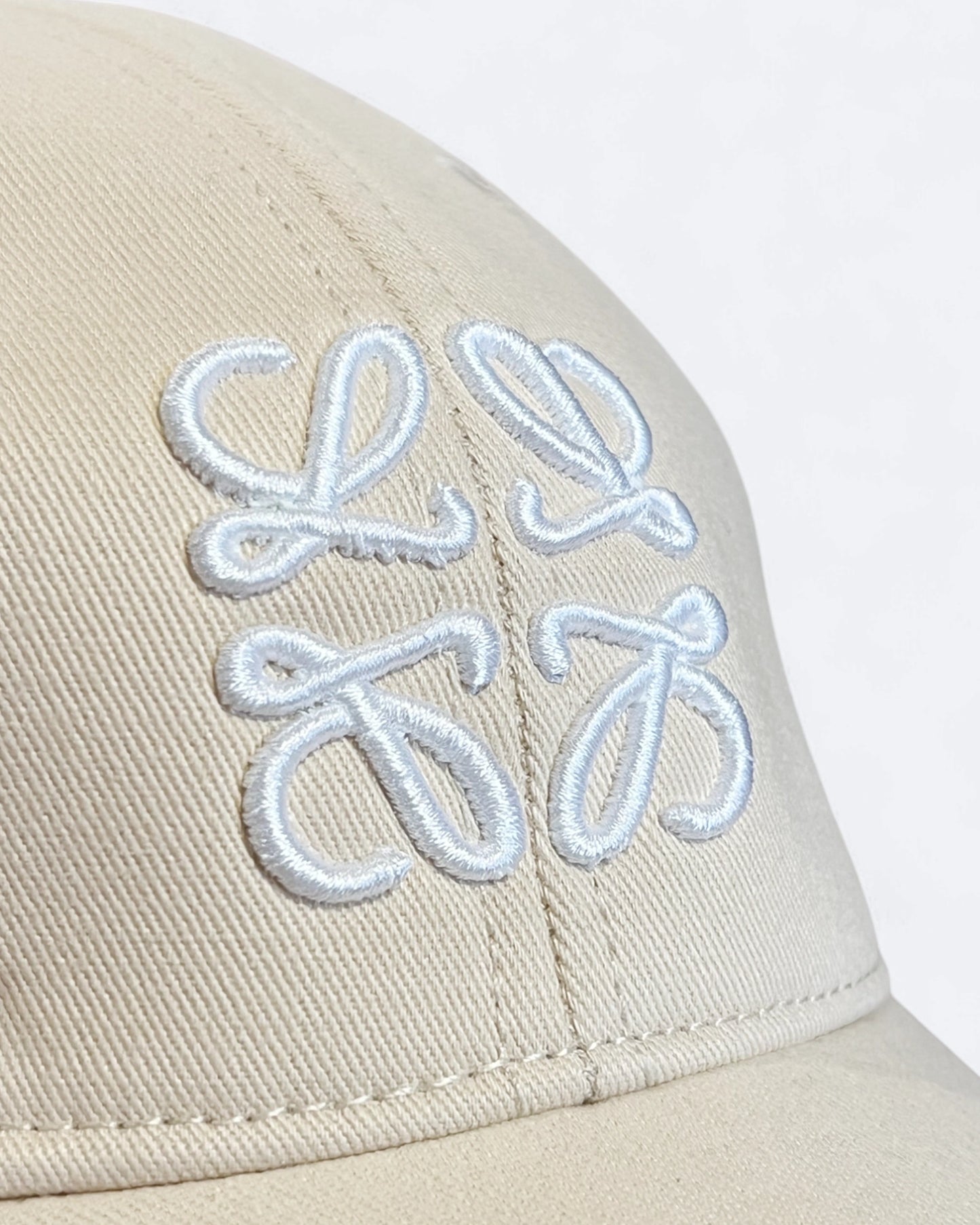 Loewe - White Logo Embroidery Cap - Cream
