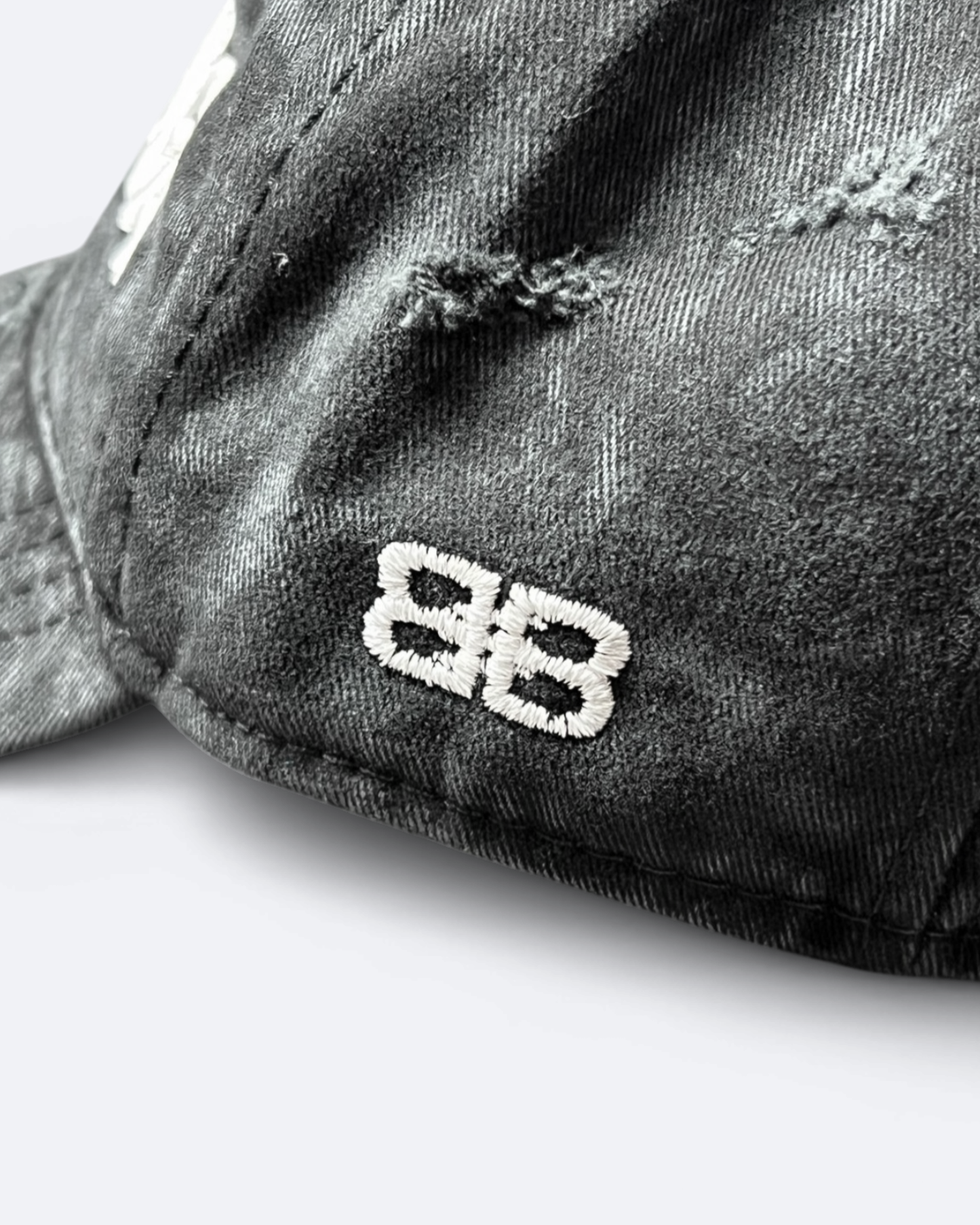 Balenciaga - Distressed Logotype Cap - Black/White