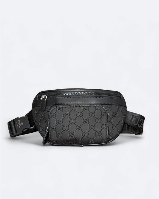Gucci - GG Canvas Embossed Crossbody Bag - Black