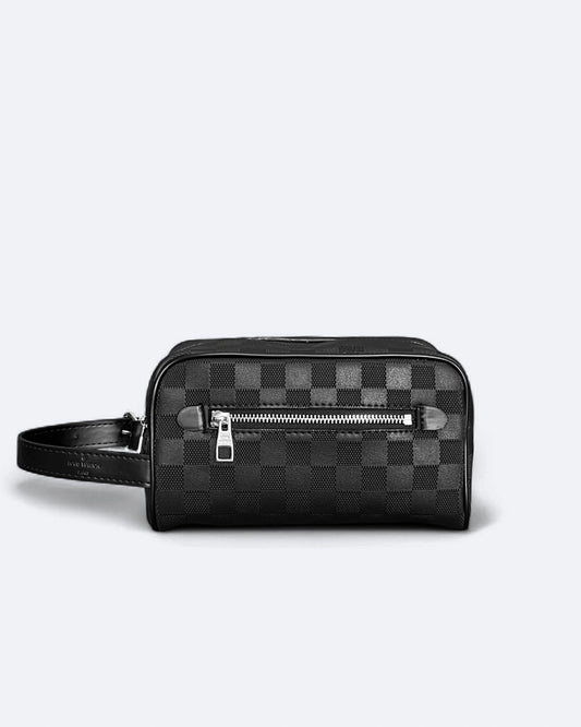 Louis Vuitton - Damier Embossed Hand Pouch Bag - Black