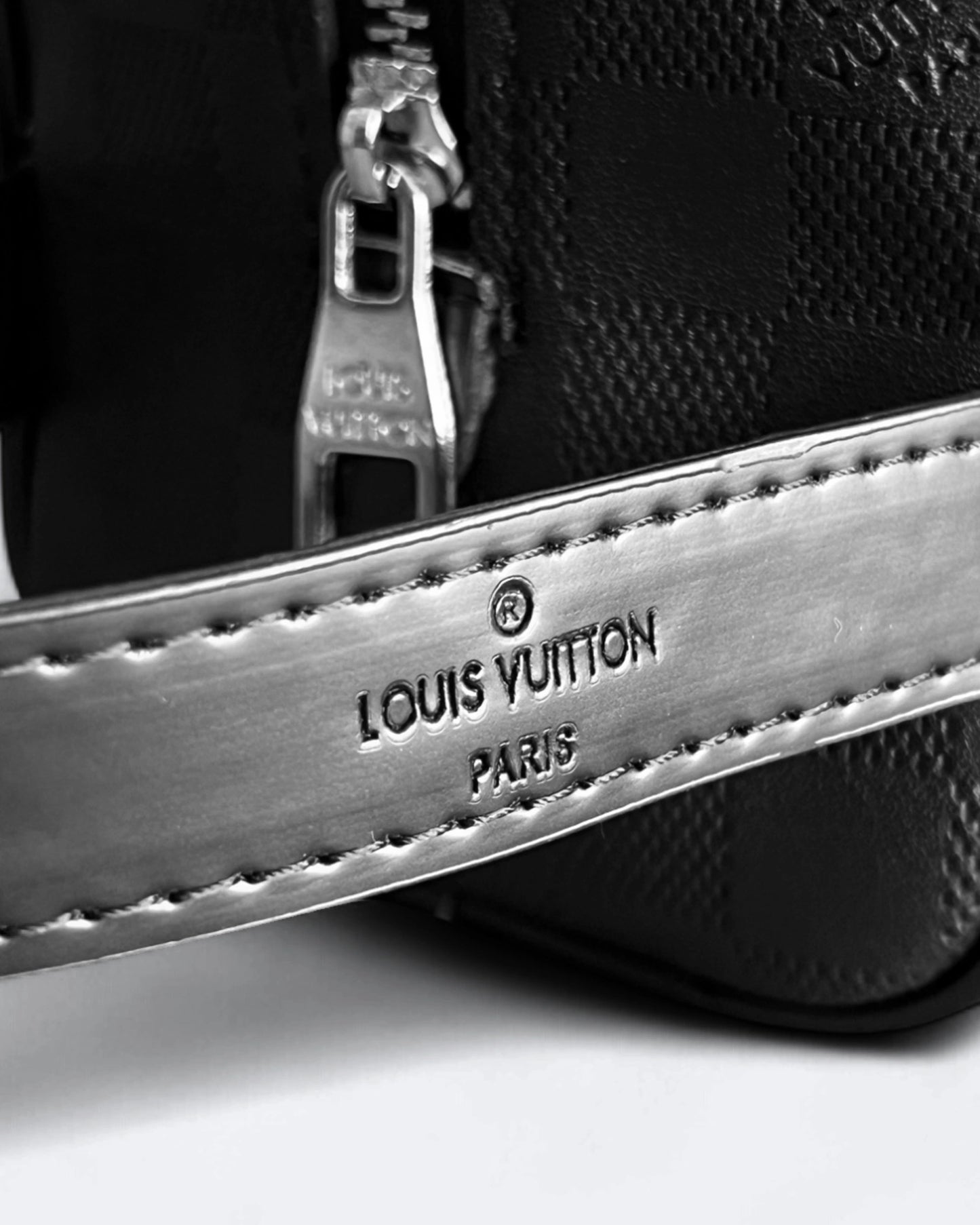 Louis Vuitton - Damier Embossed Hand Pouch Bag - Black