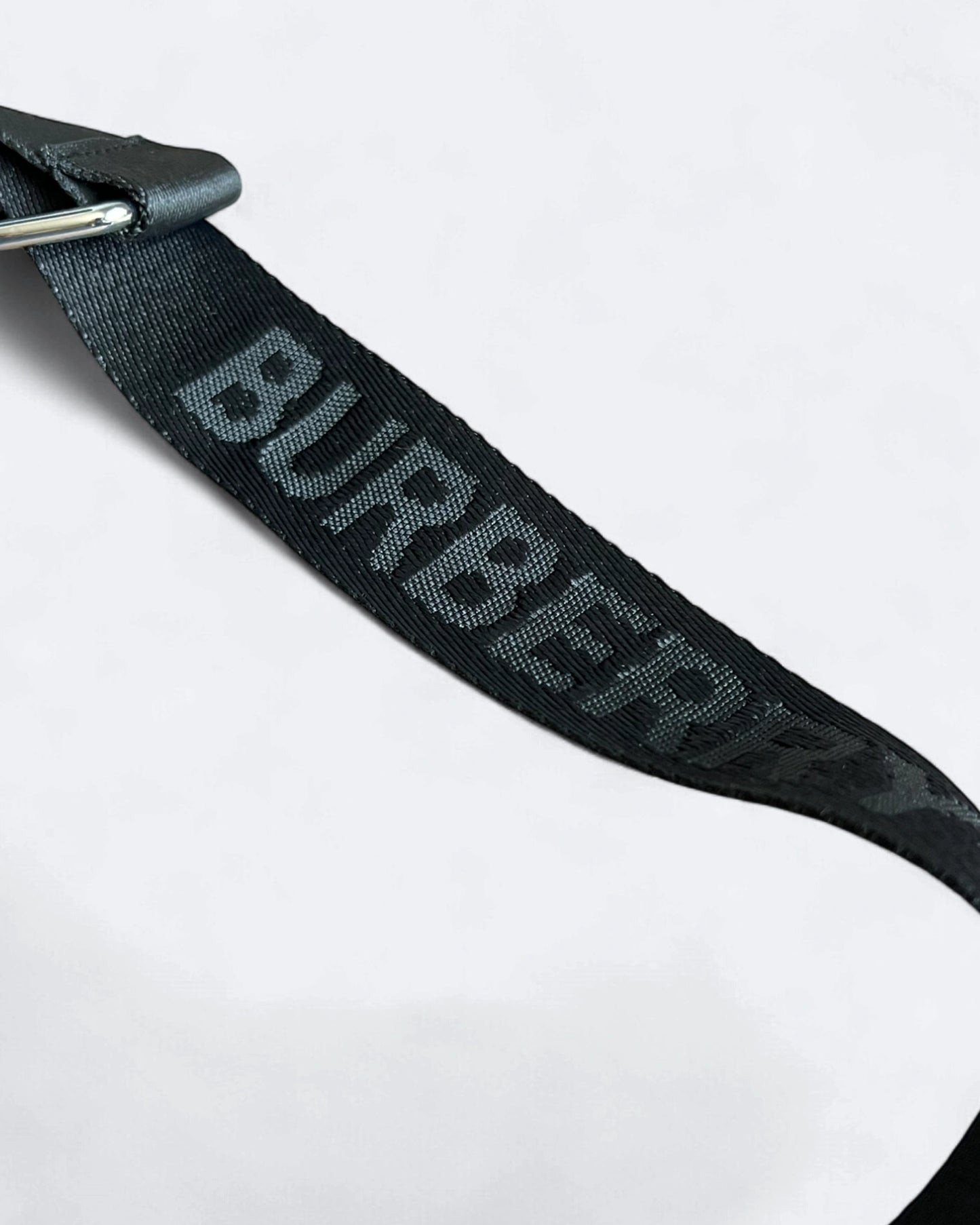 Burberry - Check Pattern Crossbody Bag - Black