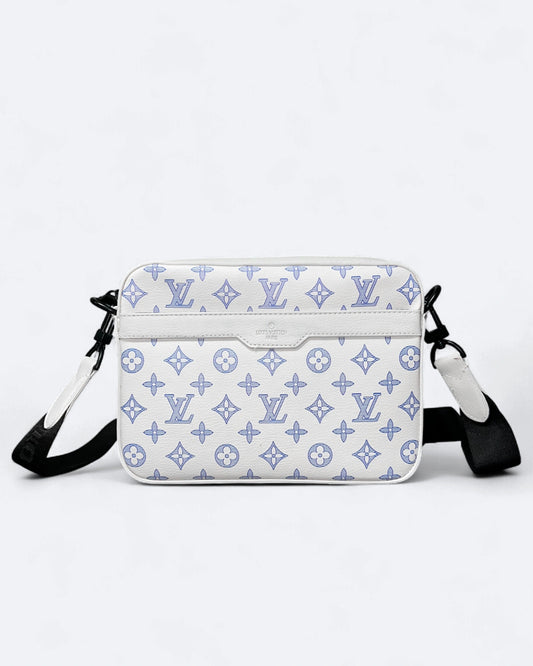 LVTN - Monogram Pattern Trio Set Bags - White/Blue