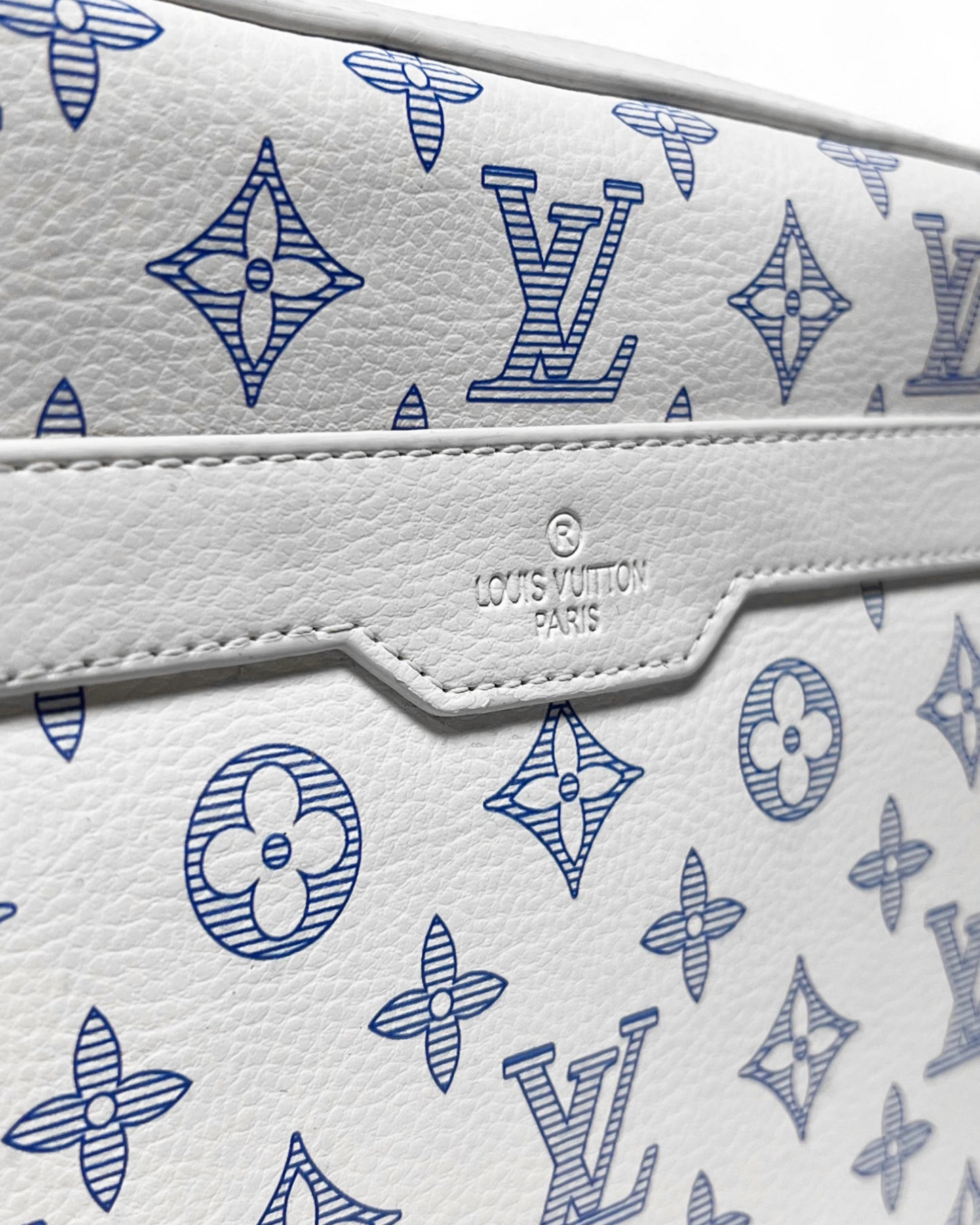 LVTN - Monogram Pattern Trio Set Bags - White/Blue