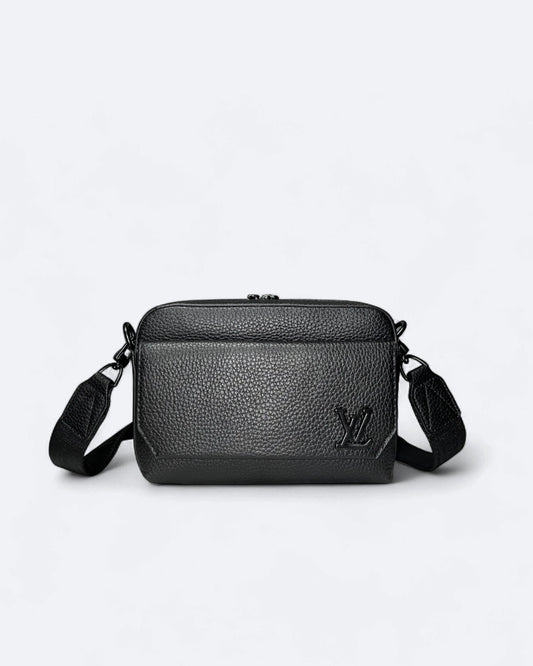 LVTN - Leather Mini Messenger Bag - Black