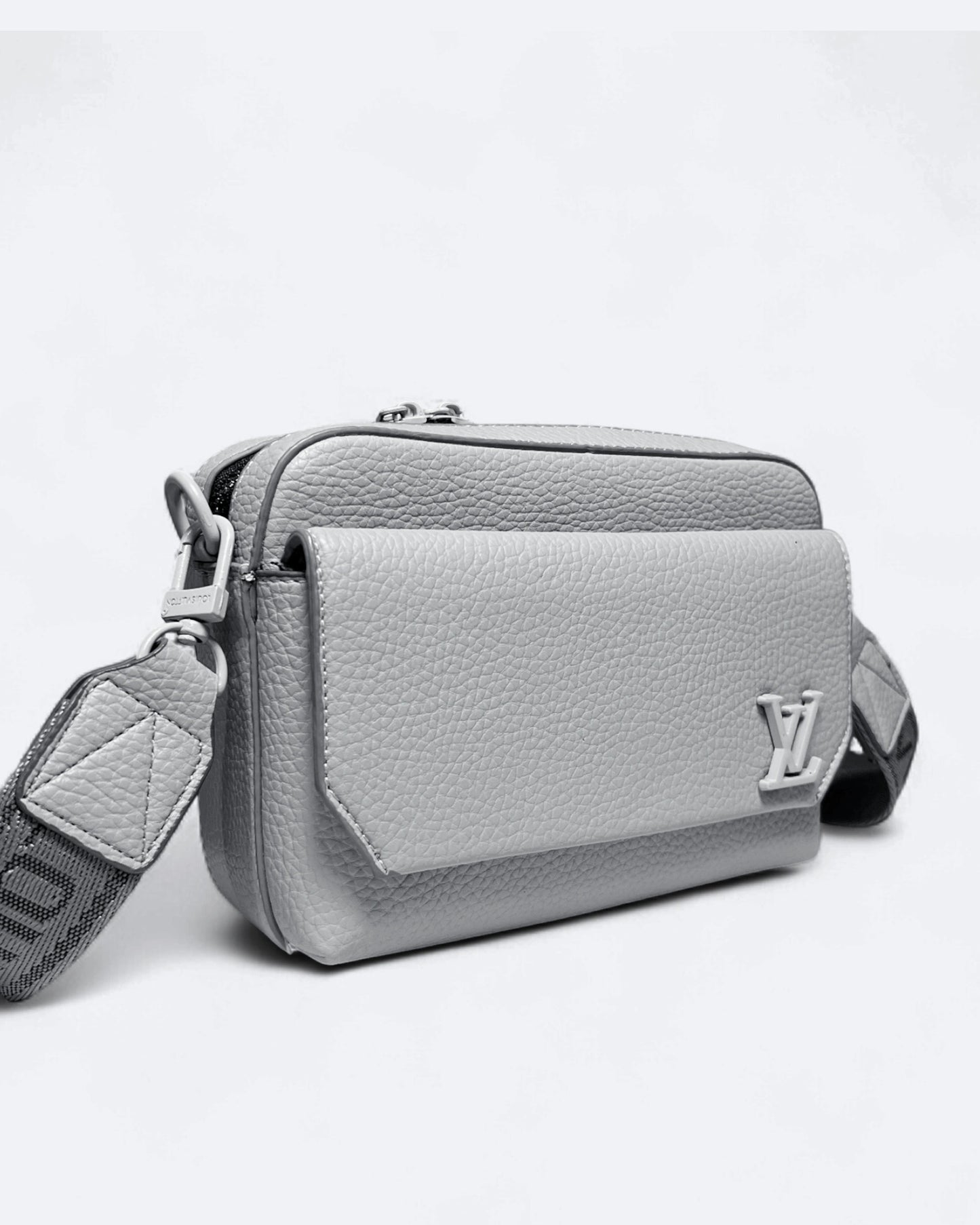 LVTN - Leather Mini Messenger Bag - Light Gray