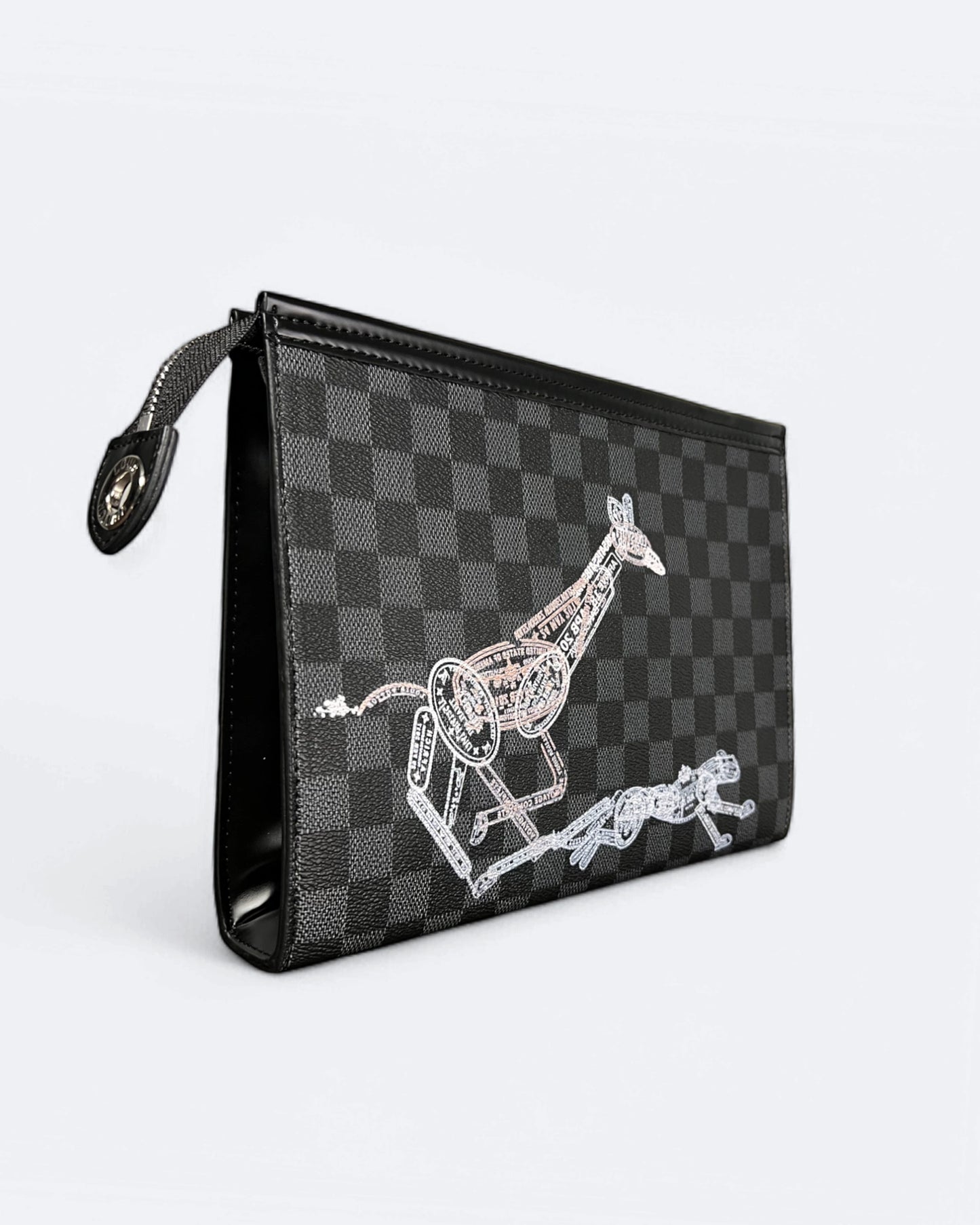 Louis Vuitton - Animal Passport Stamps Damier Clutch - Black