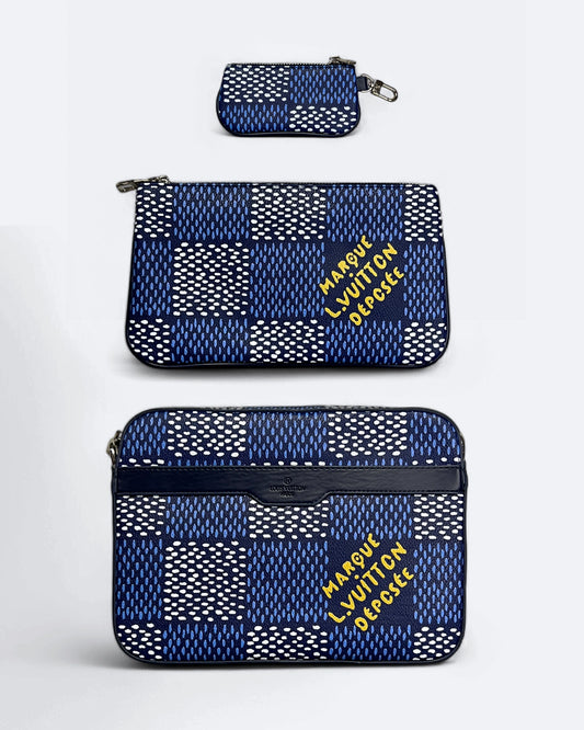 Louis Vuitton - Marque Damier Trio Bags - Blue