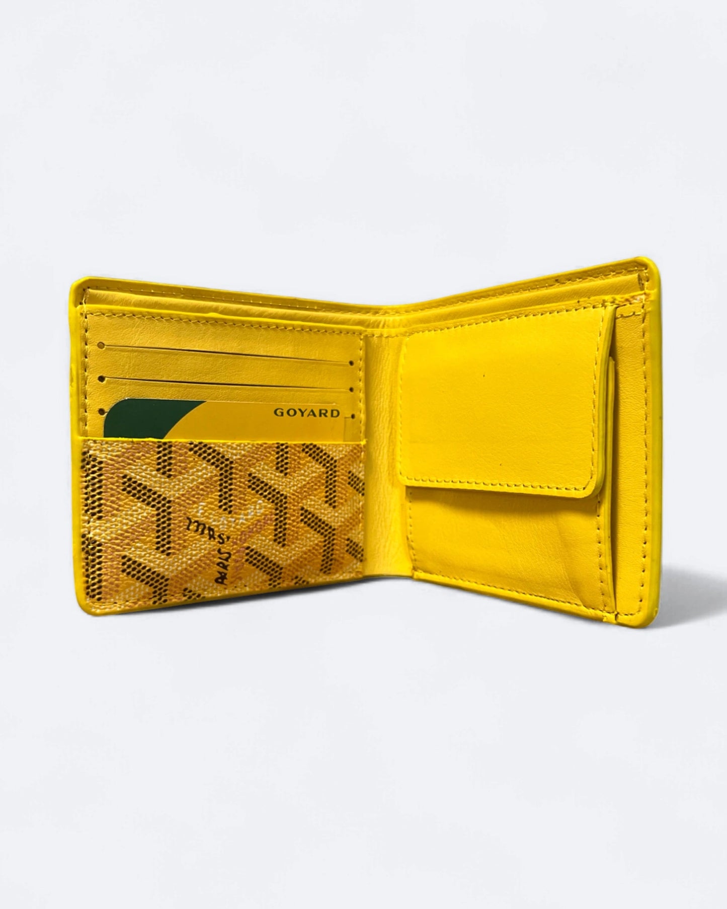 Goyard Pattern Wallet - Yellow