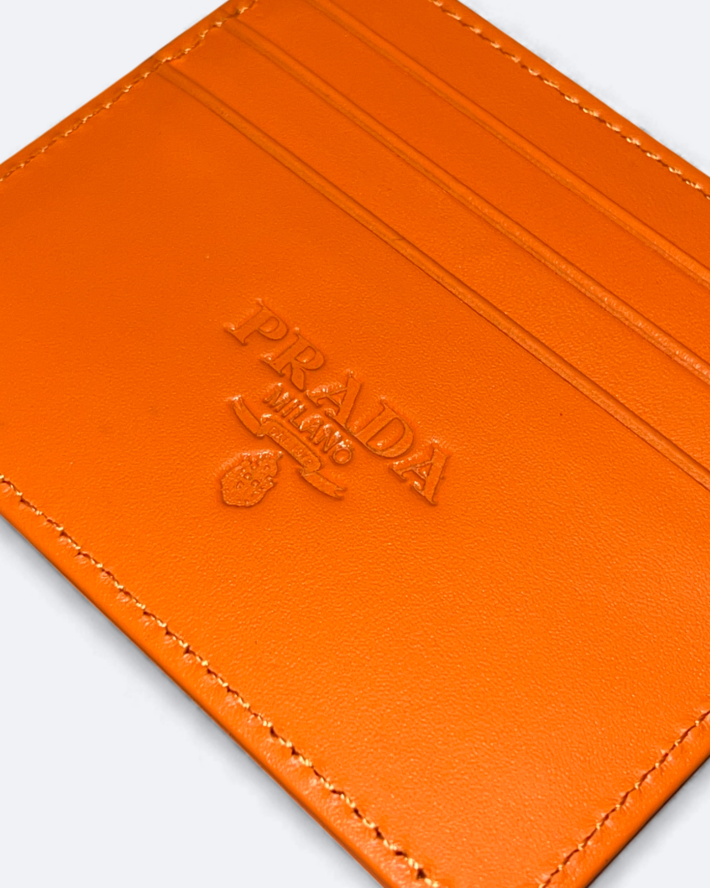 Prada - Logo Plate Cardholder - Orange