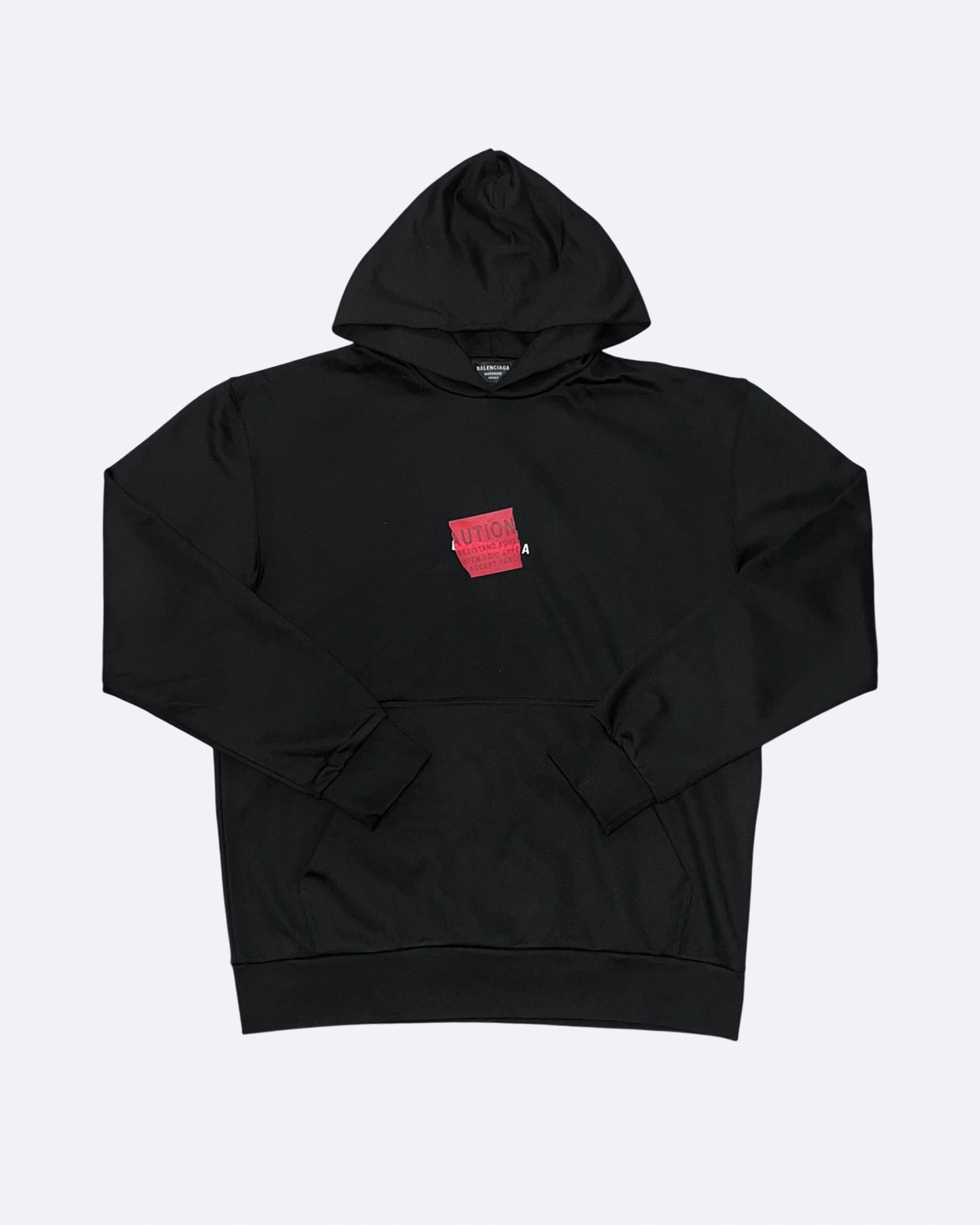 Balenciaga - Red Taped Logo Hoodie - Black