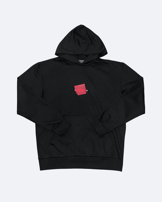 Balenciaga - Red Taped Logo Hoodie - Black