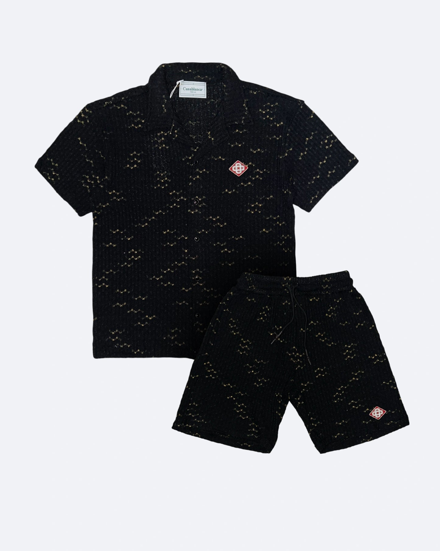 Casablanca - Logo Embroidery Knitted Summer Set - Black/Gold