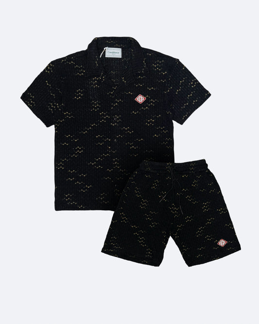 Casablanca - Logo Embroidery Knitted Summer Set - Black/Gold