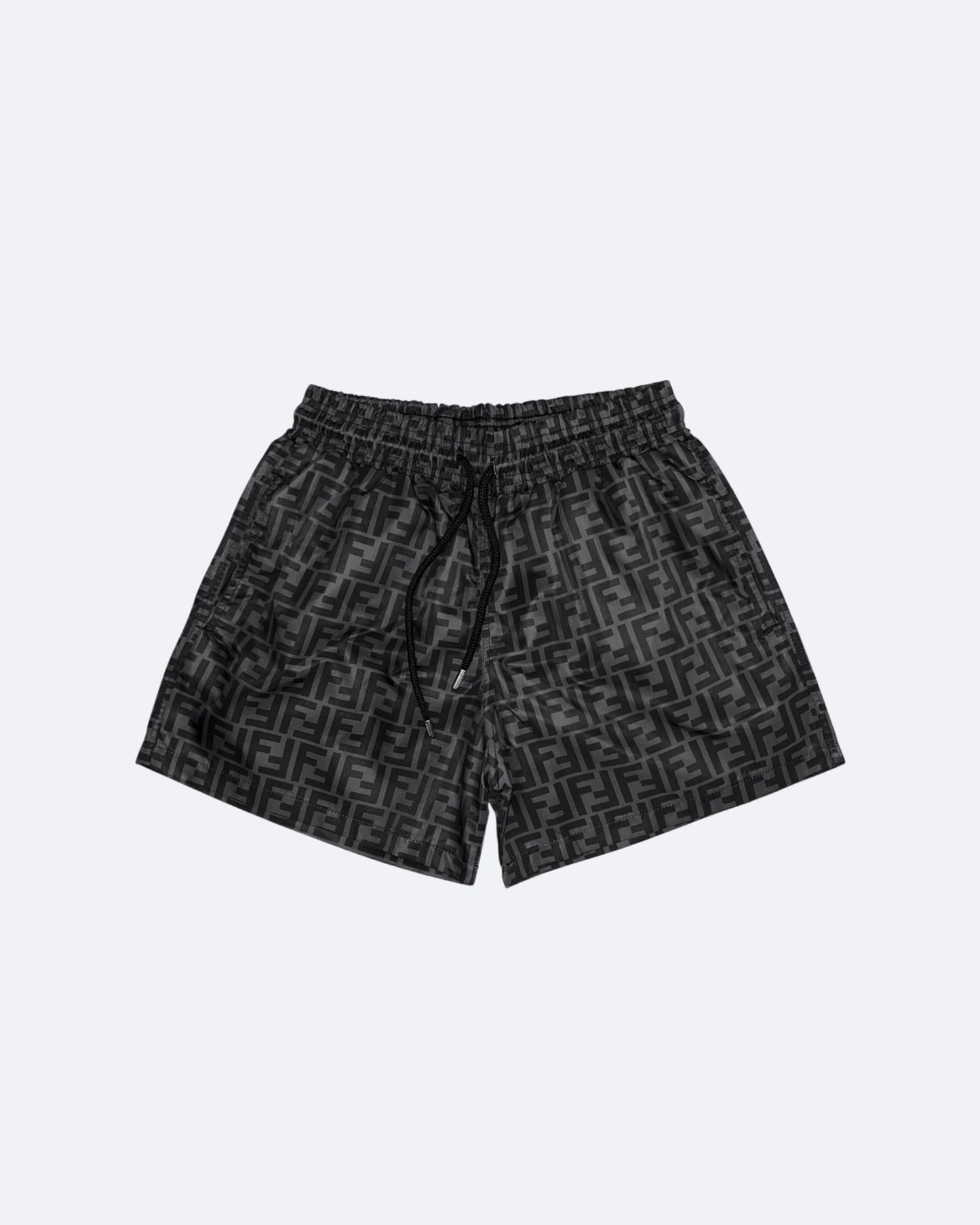 Fendi - FF Monogram Pattern Swim Shorts - Black