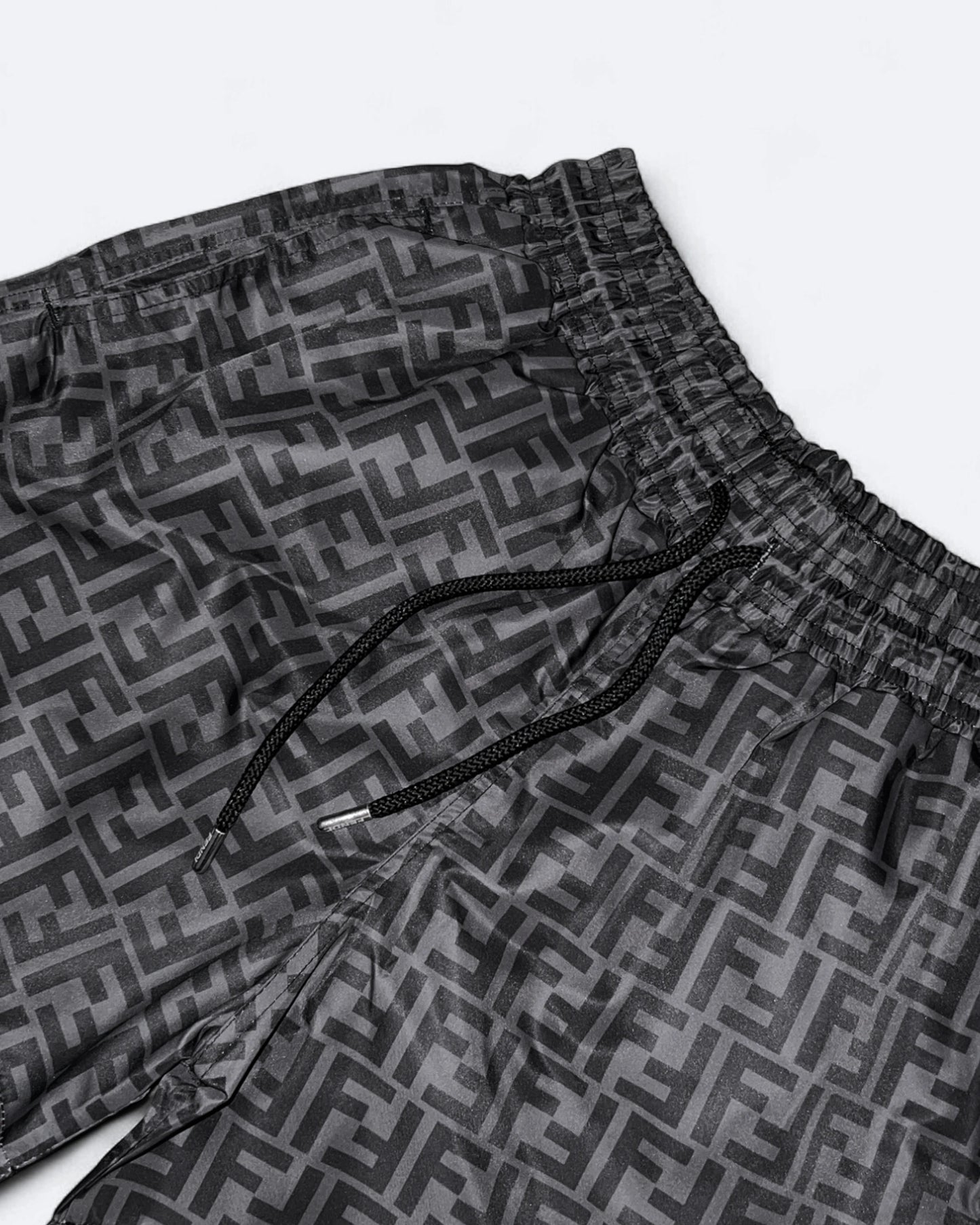Fendi - FF Monogram Pattern Swim Shorts - Black