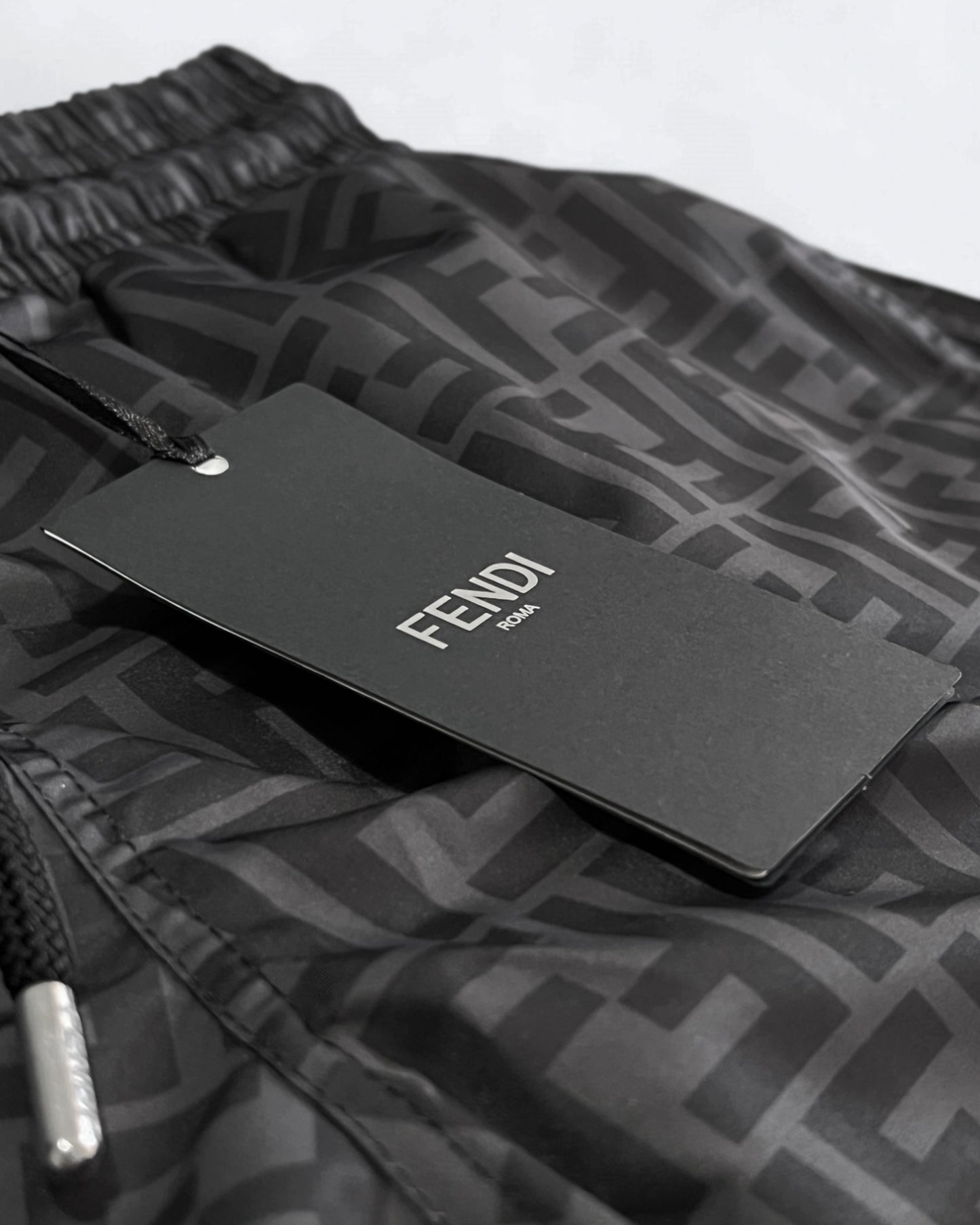 Fendi - FF Monogram Pattern Swim Shorts - Black