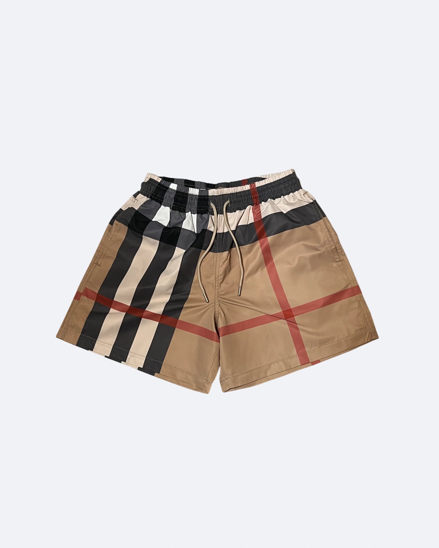 Burberry - Check Pattern Swim Shorts - Beige