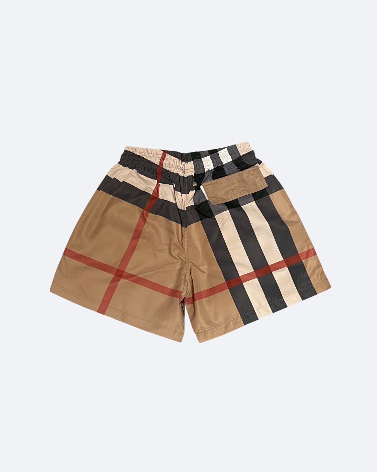 Burberry - Check Pattern Swim Shorts - Beige