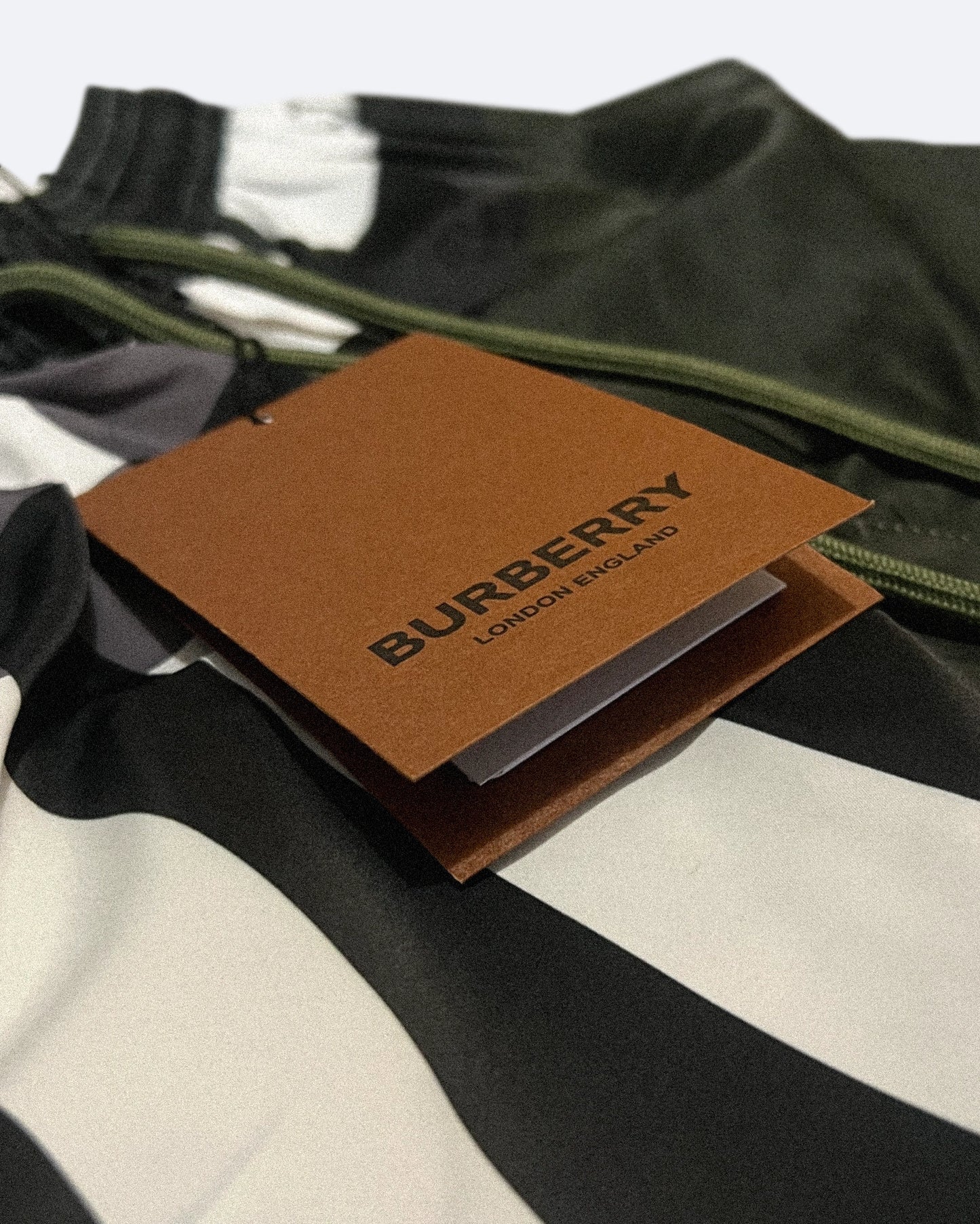 Burberry - Check Pattern Swim Shorts - Dark Green