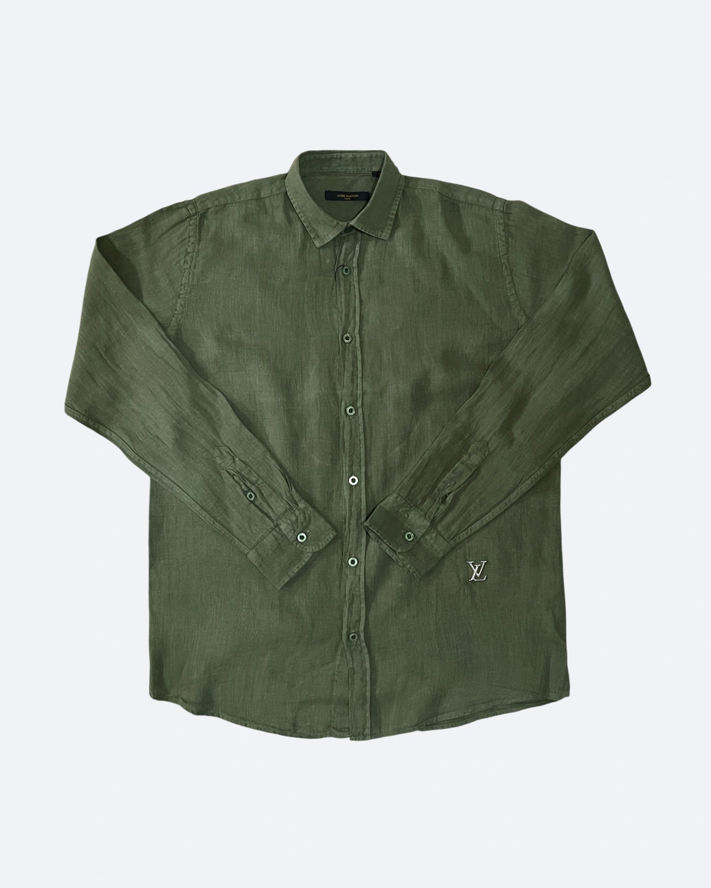 Louis Vuitton - Metal LV Linen Shirt - Green