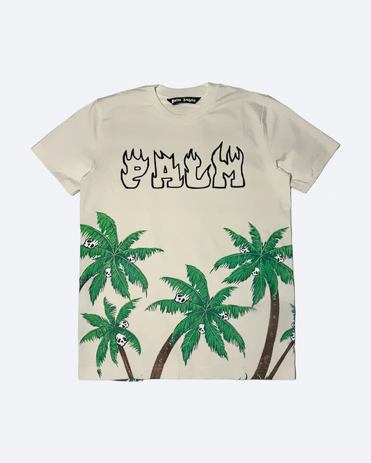 Palm Angels - Palms & Skulls Vintage T-Shirt - Dirty White