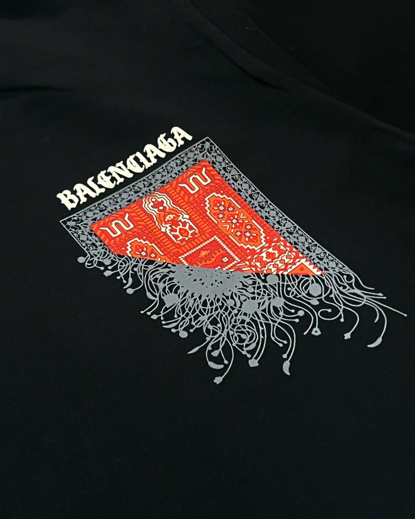 Balenciaga - Red Bandana T-Shirt - Black