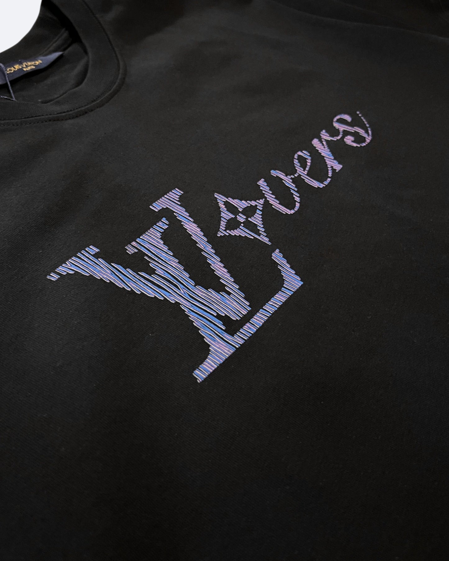 Louis Vuitton - Lovers Stripes Logo T-Shirt - Black