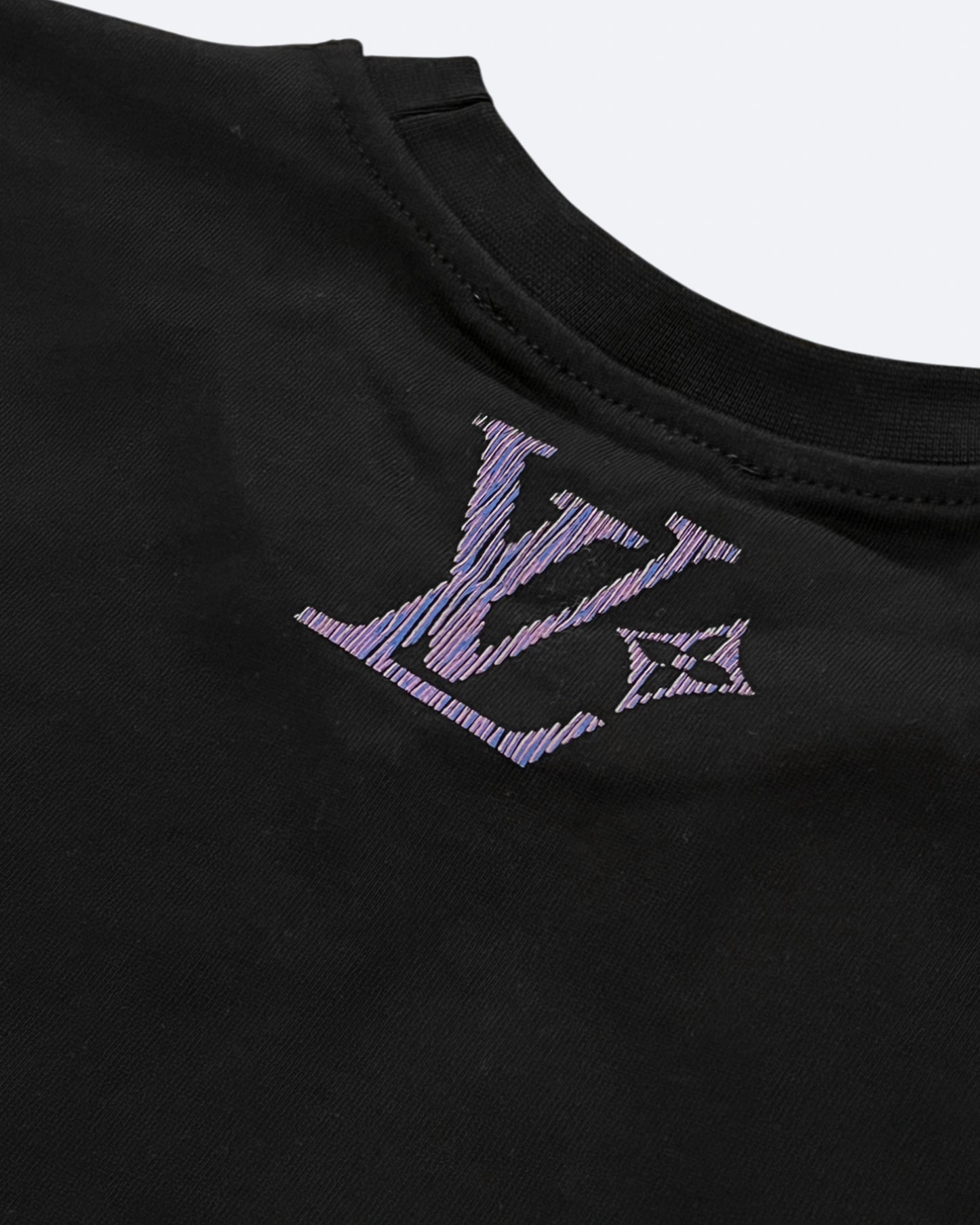 Louis Vuitton - Lovers Stripes Logo T-Shirt - Black