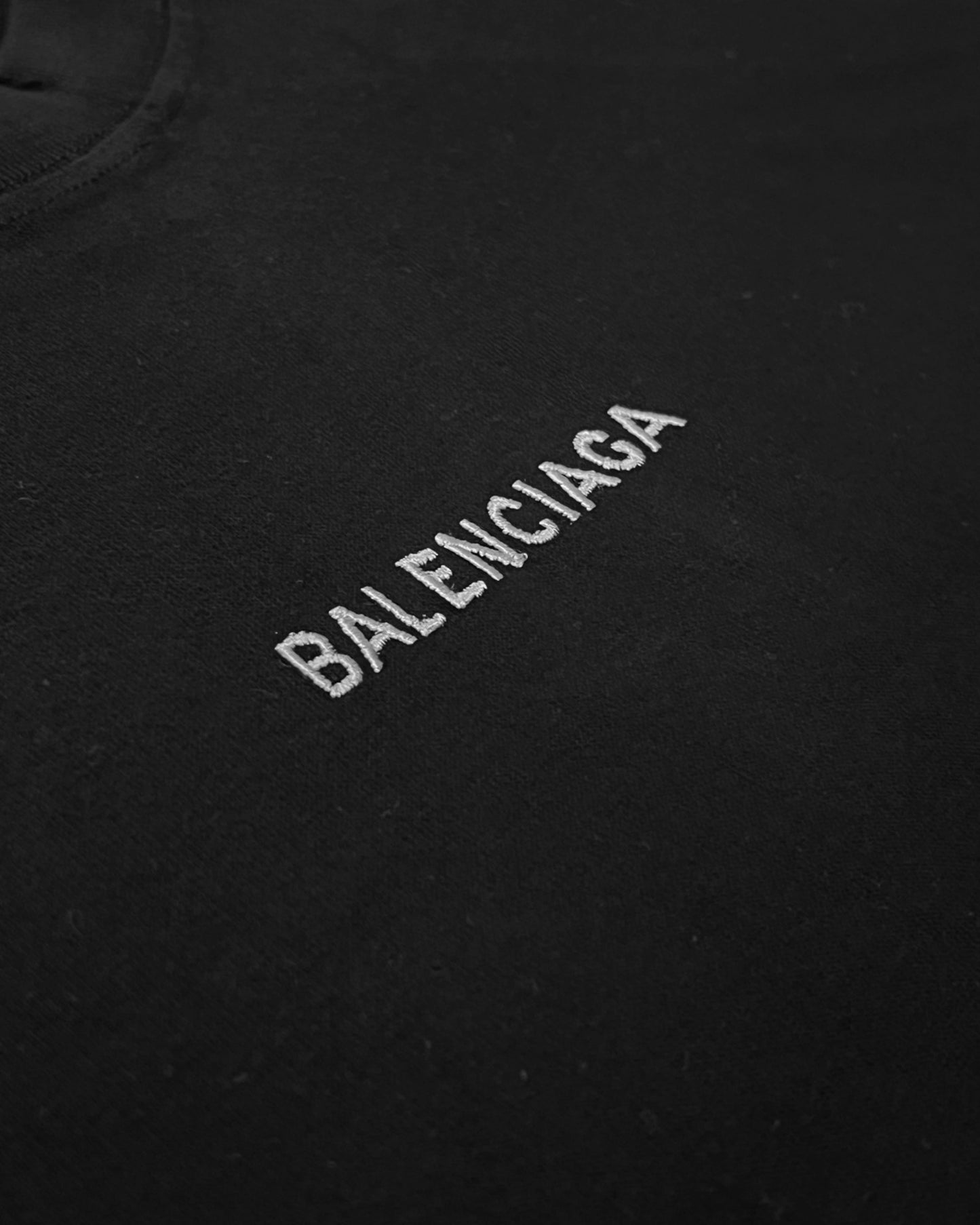 Balenciaga - Logo Embroidery T-Shirt - Black