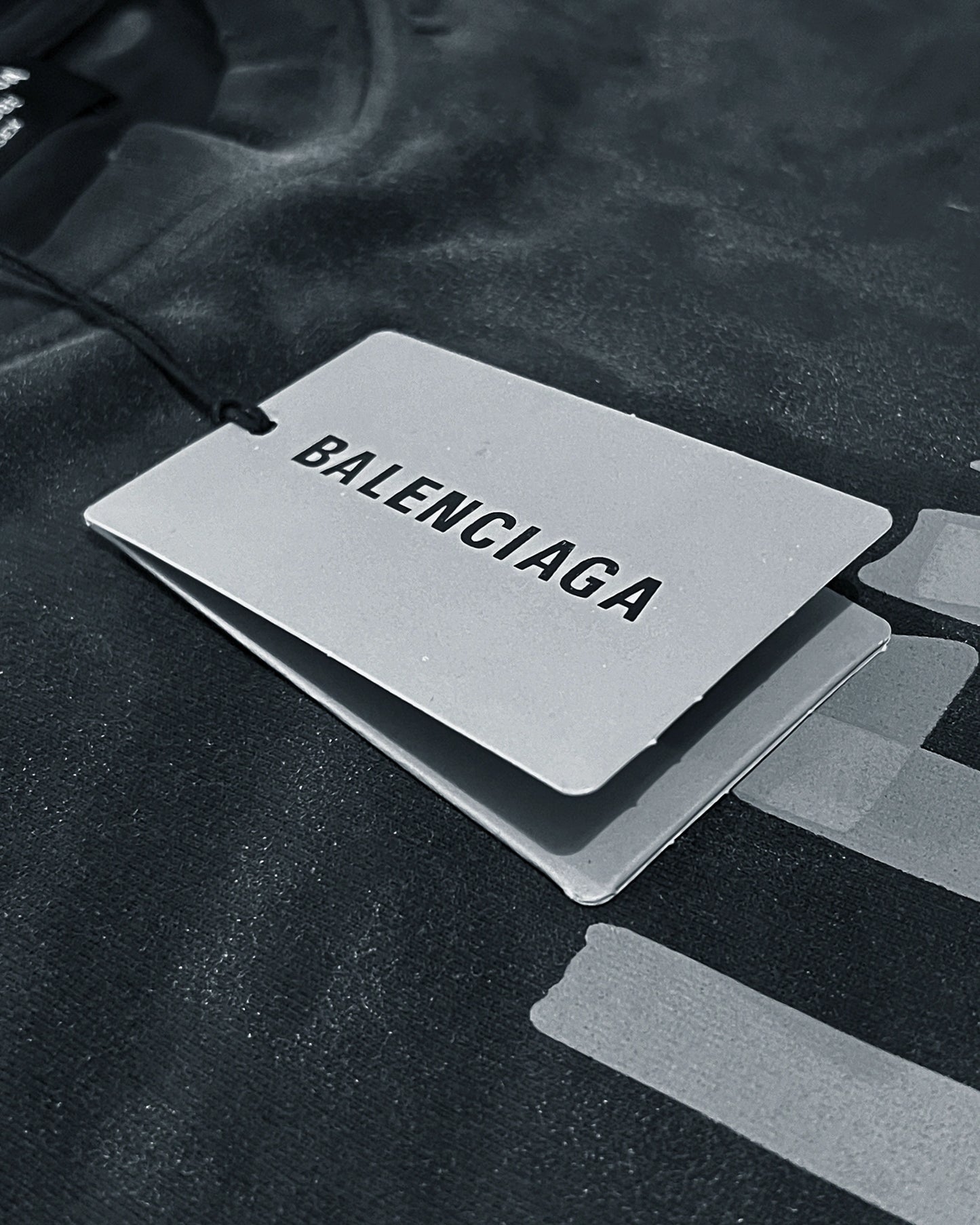 Balenciaga - Yellow Tape Distressed T-Shirt - Washed Black