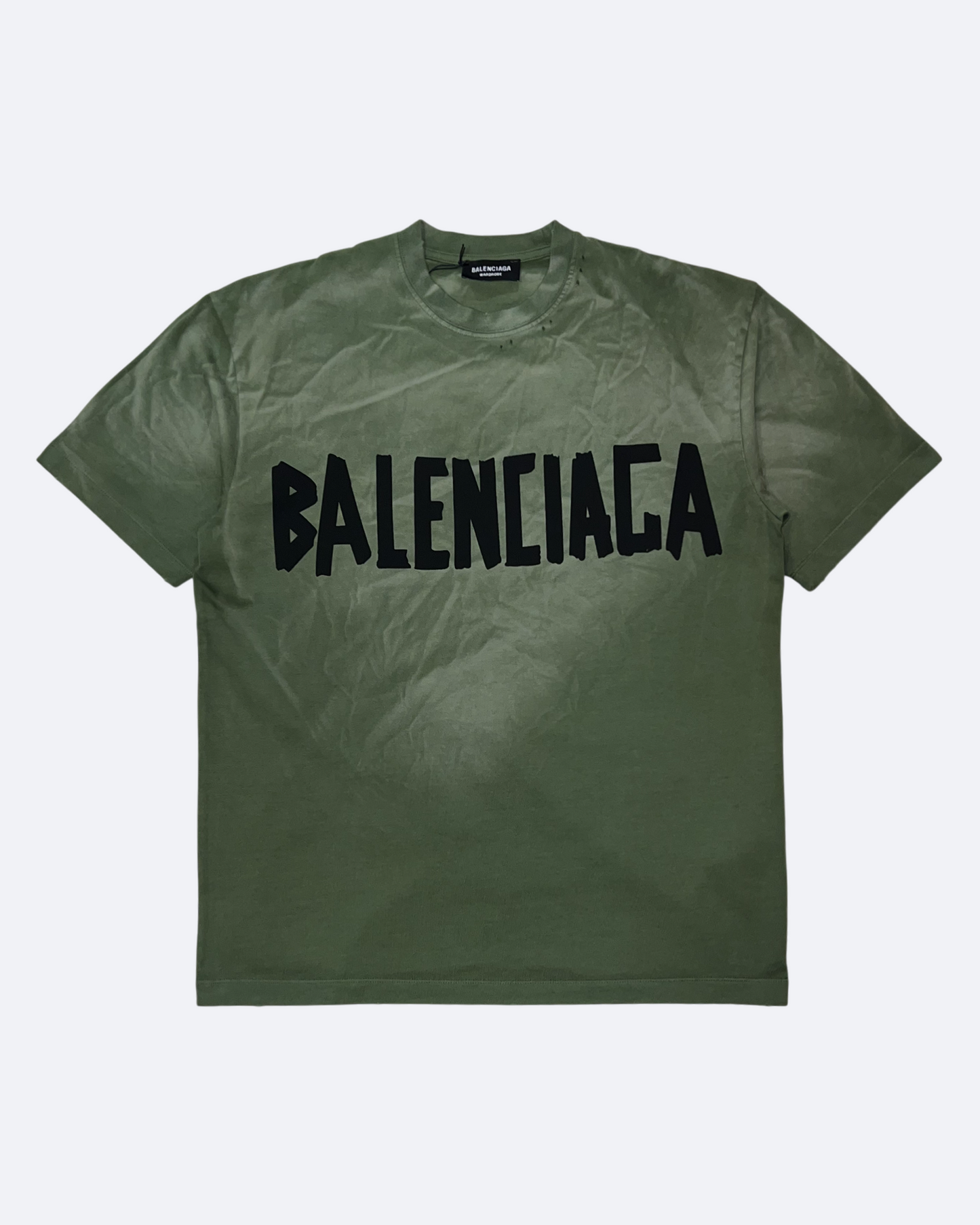 Balenciaga - Black Tape Distressed T-Shirt - Green