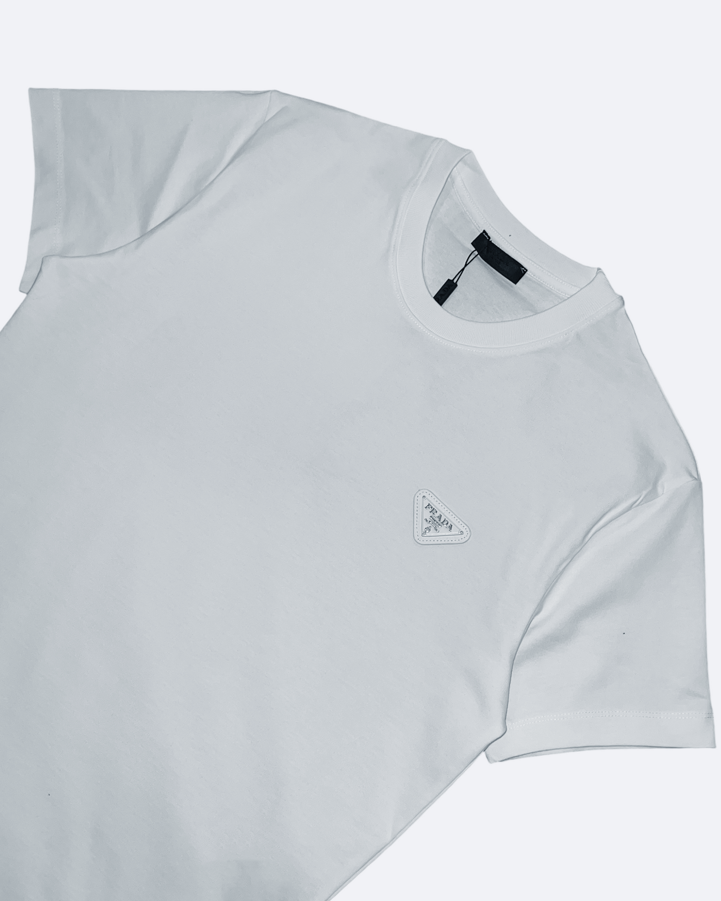 Prada - White Plate Logo T-Shirt - White