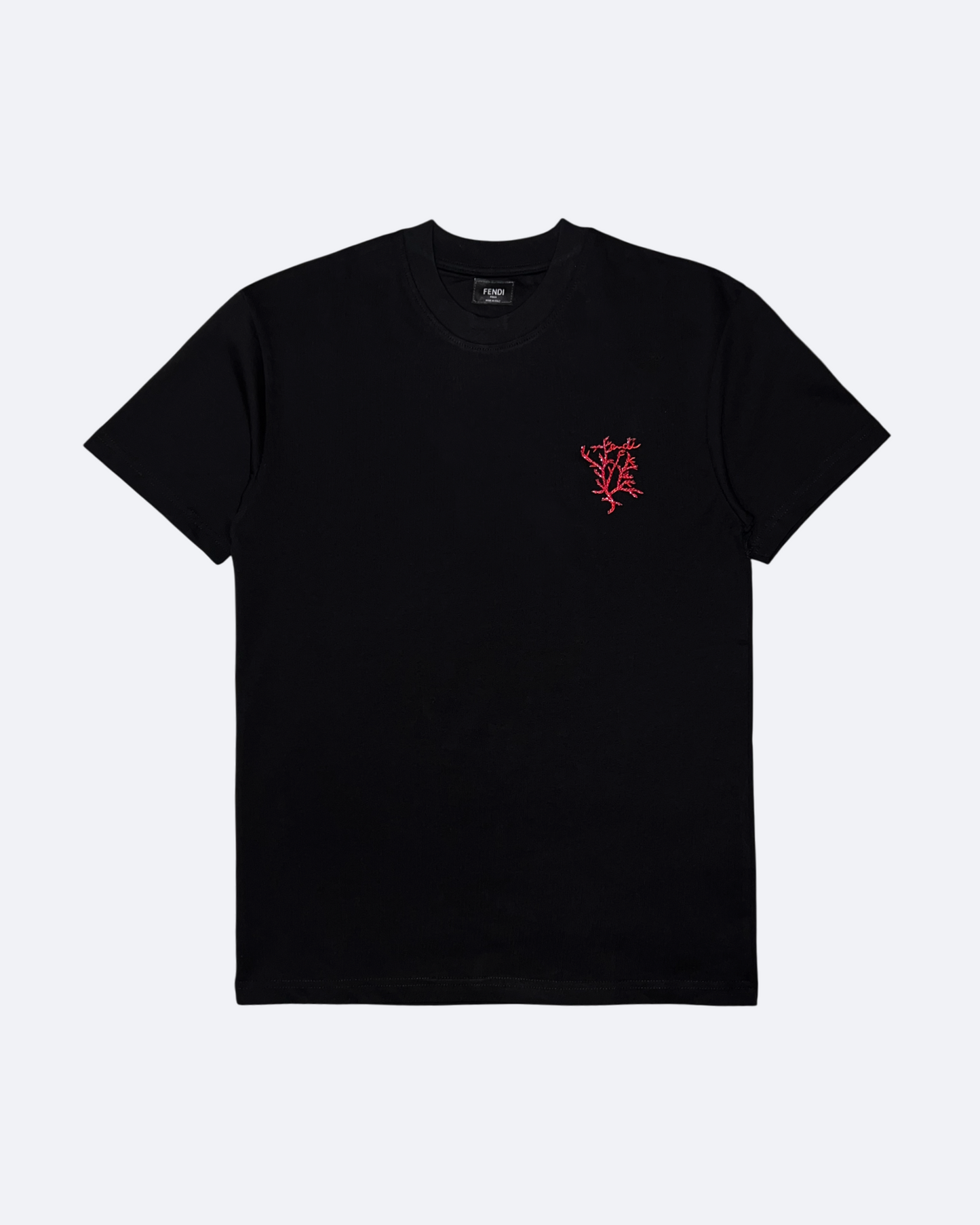 Fendi - Coral Embroidery T-Shirt - Black