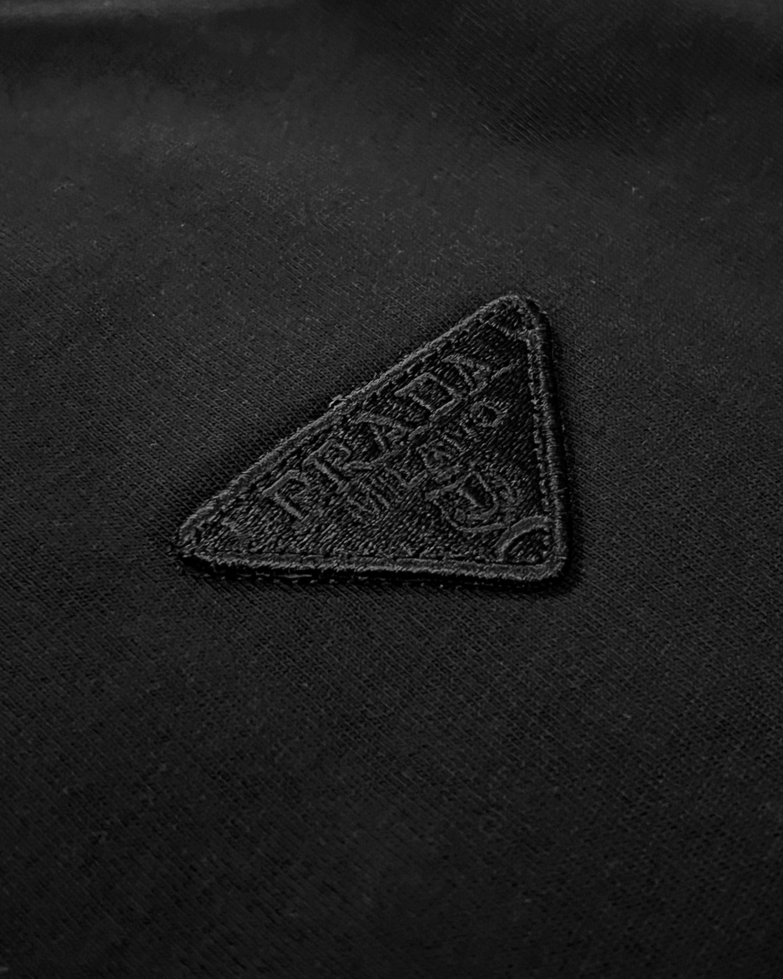 Prada - Black Logo Patch T-Shirt - Black