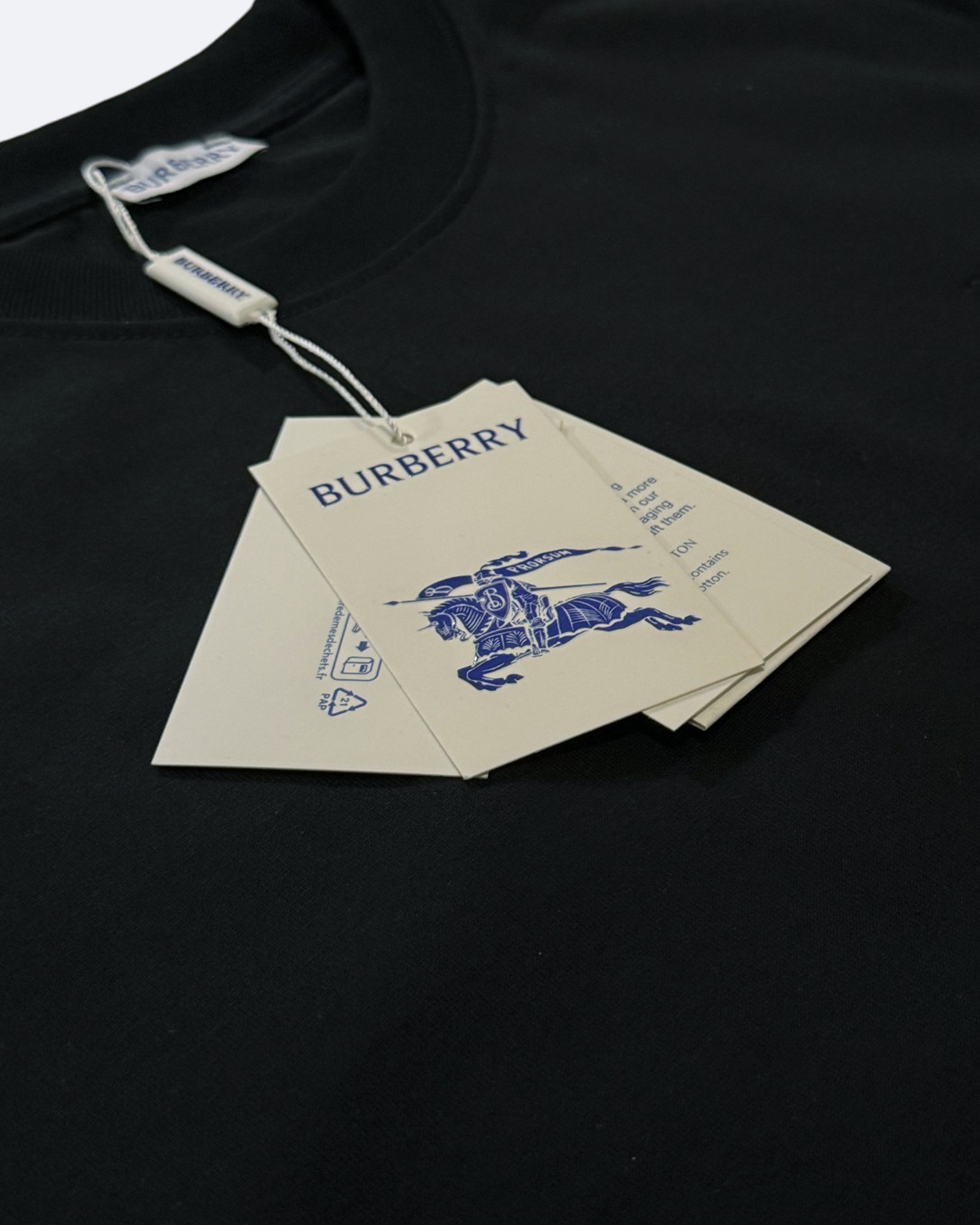Burberry - Check Stripe Sleeve T-Shirt - Black