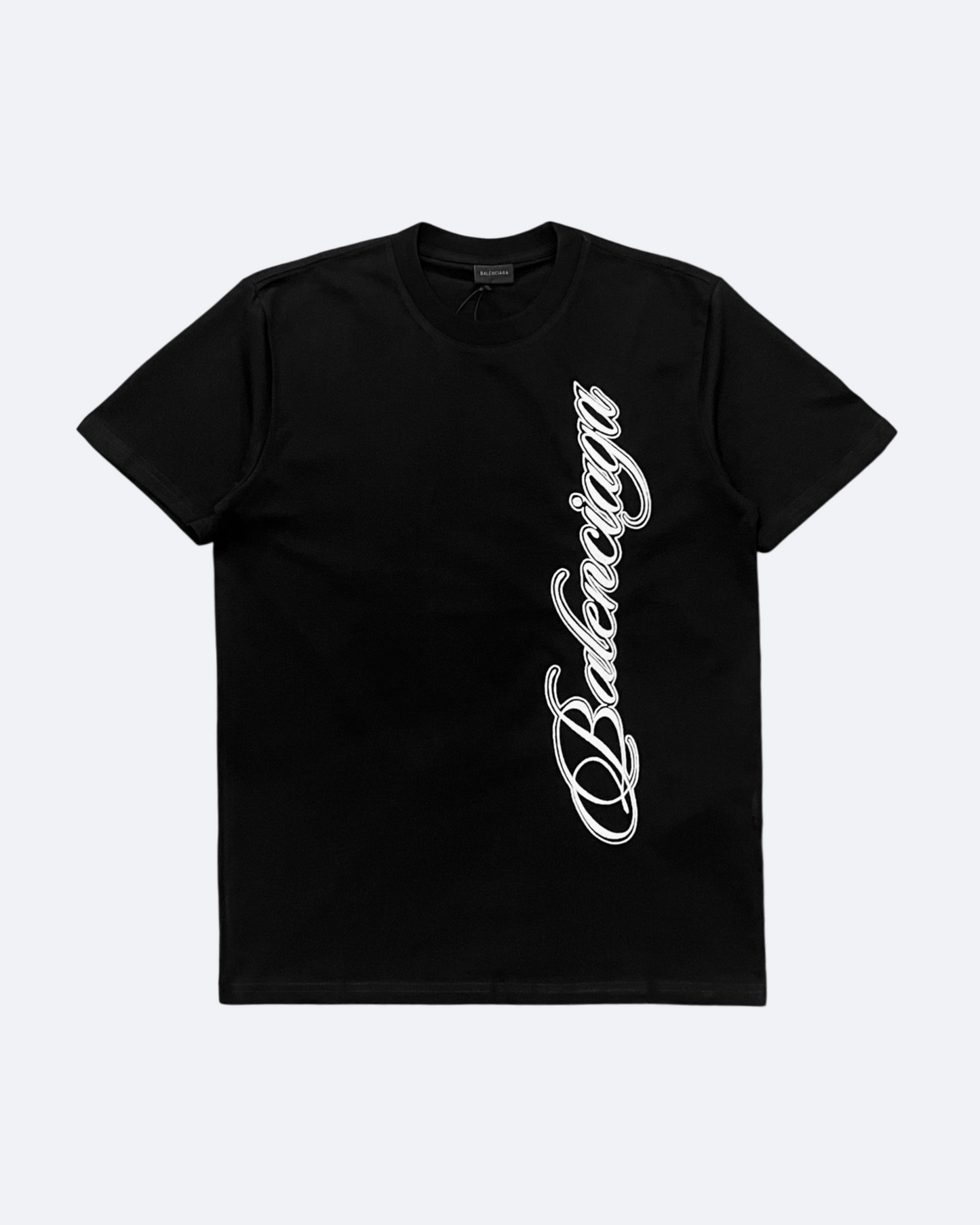 Balenciaga - Vertical Logo Embroidery T-Shirt - Black