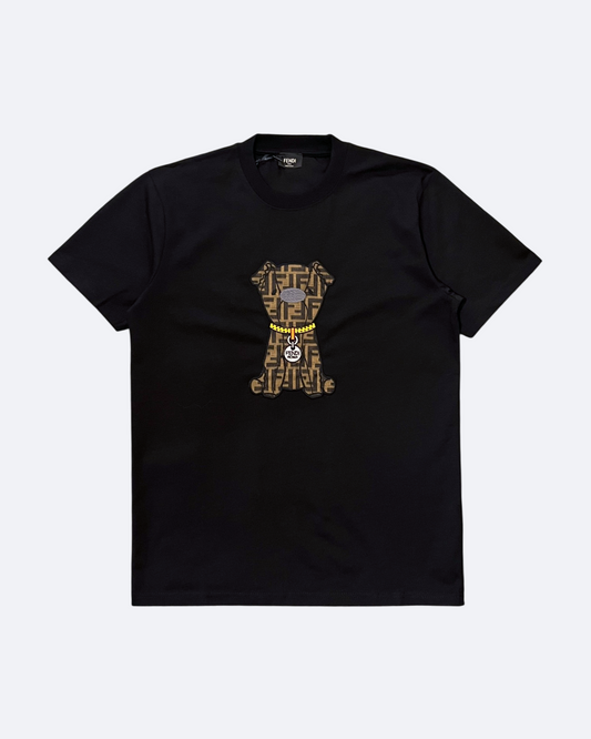 Fendi - FF Dog Embroidery T-Shirt - Black