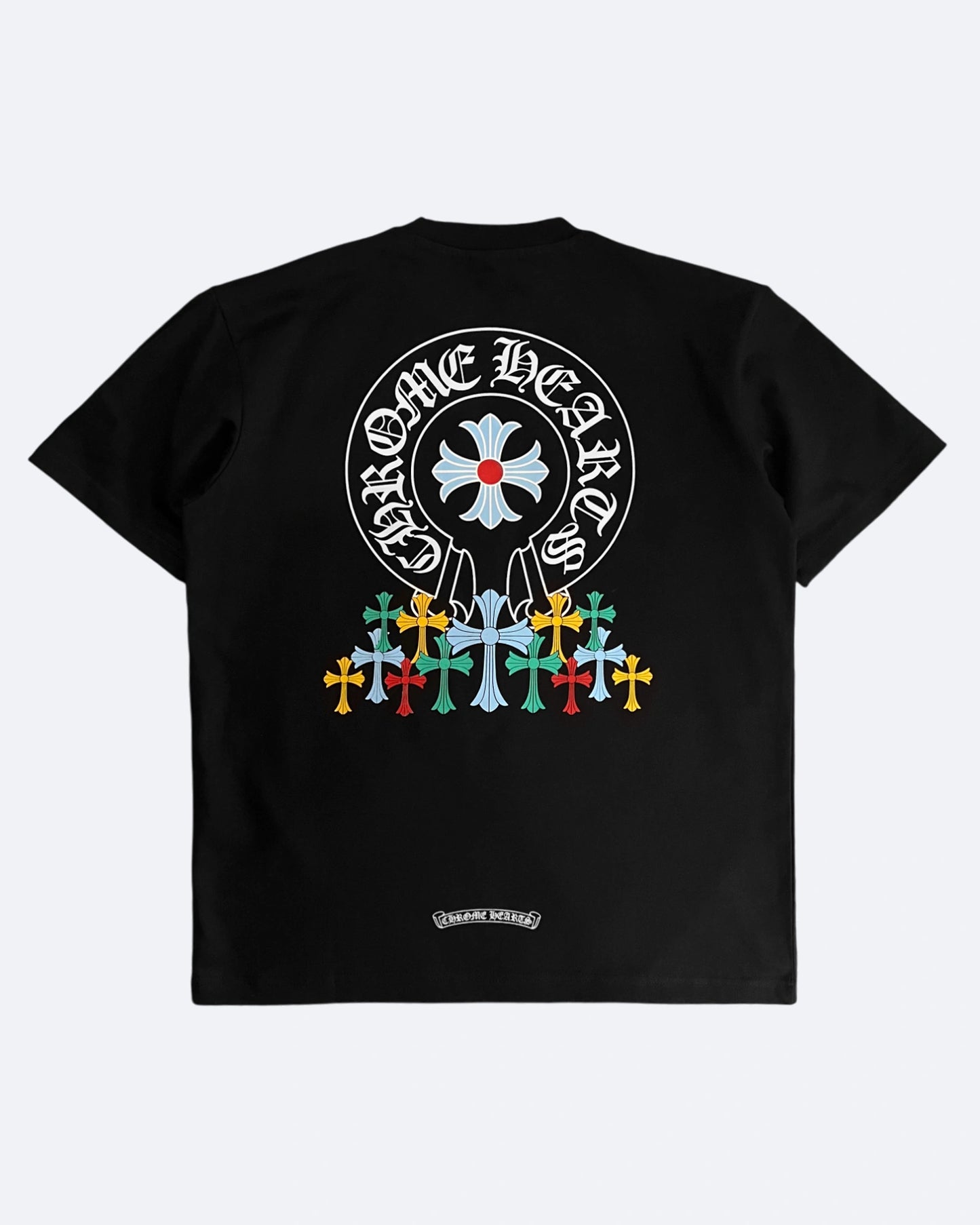 Nadrozmerné tričko Chrome Hearts - Multi-Color Crosses - čierne