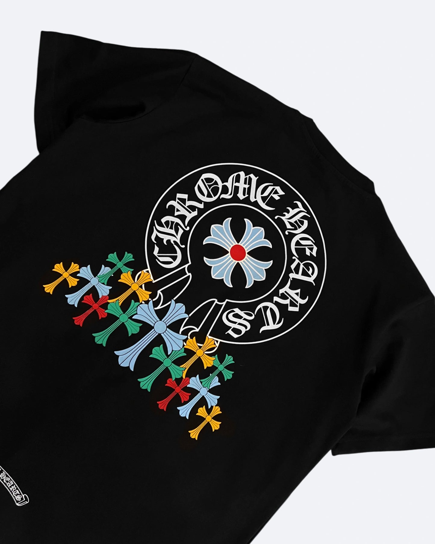 Nadrozmerné tričko Chrome Hearts - Multi-Color Crosses - čierne