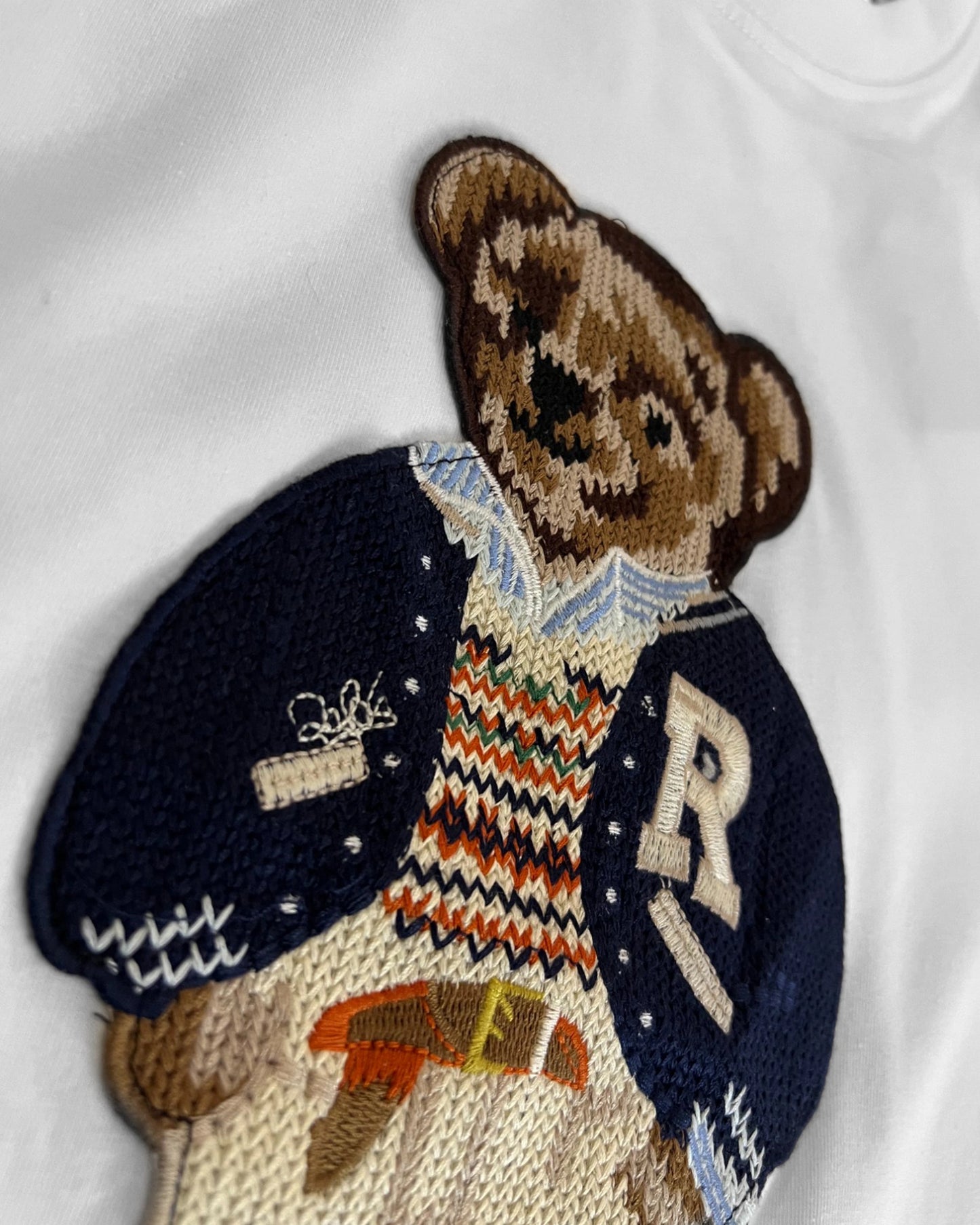 Ralph Lauren - College Polo Bear Tričko s výšivkou - biele